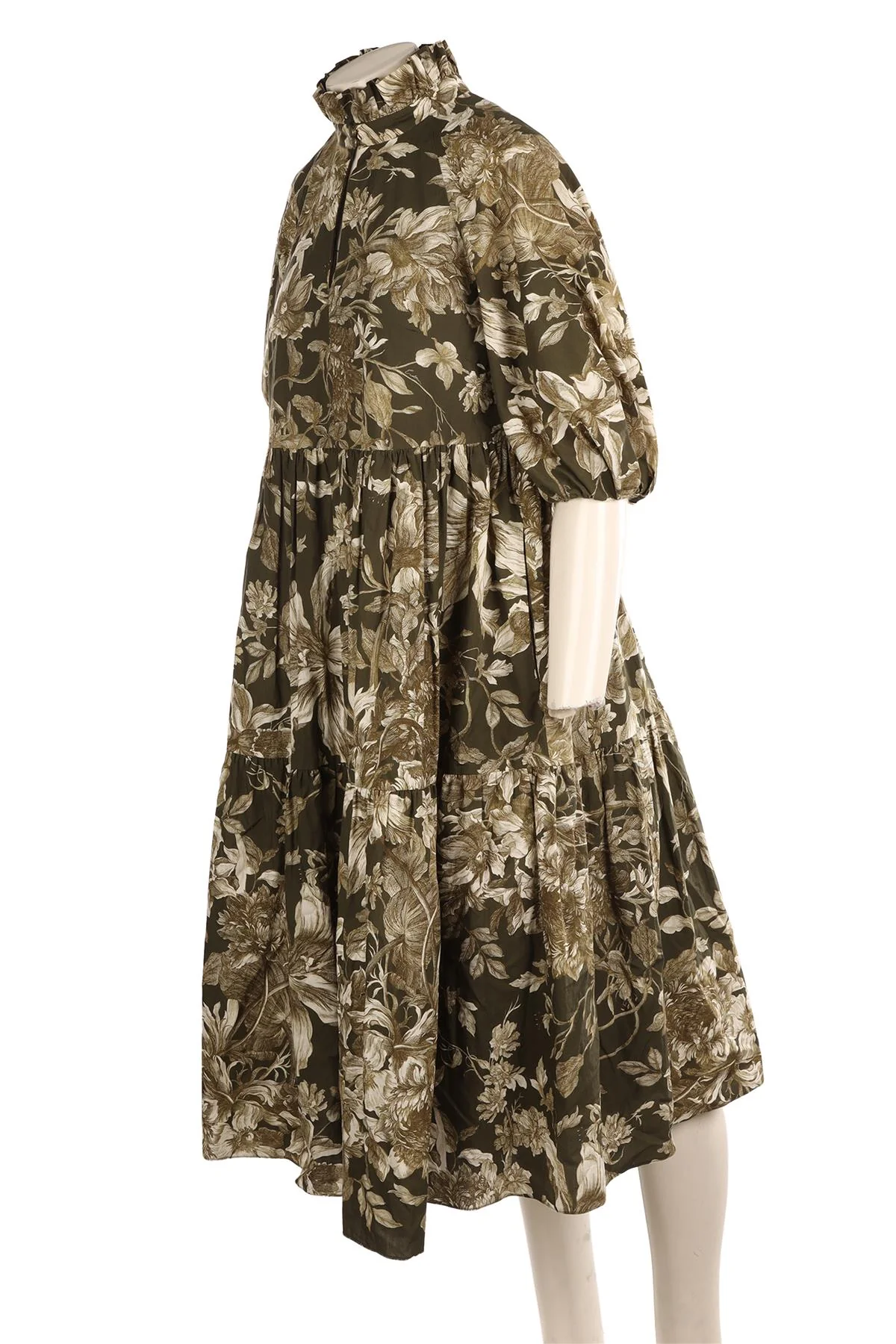 ERDEM GREEN COTTON MAXI DRESS UK 10 - Image 3