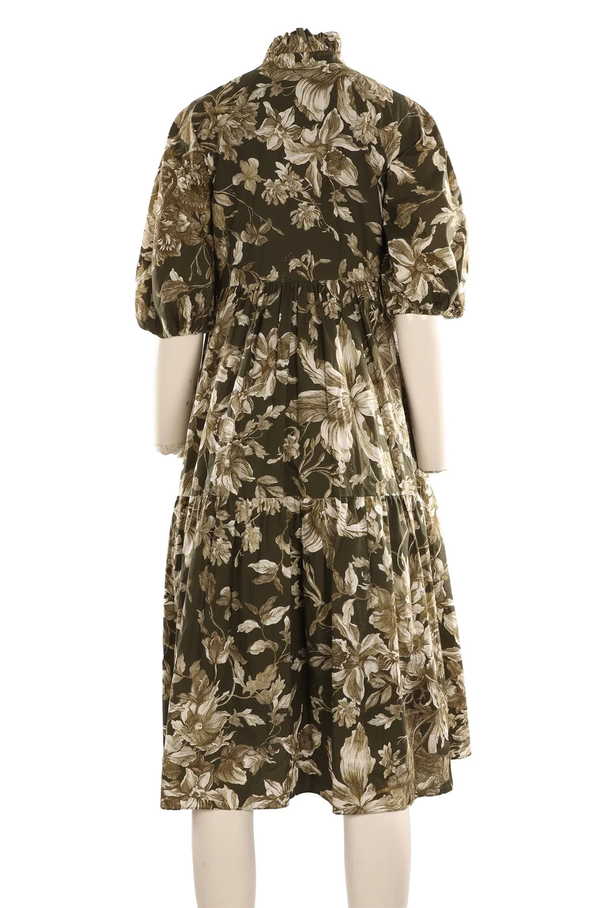 ERDEM GREEN COTTON MAXI DRESS UK 10 - Image 4
