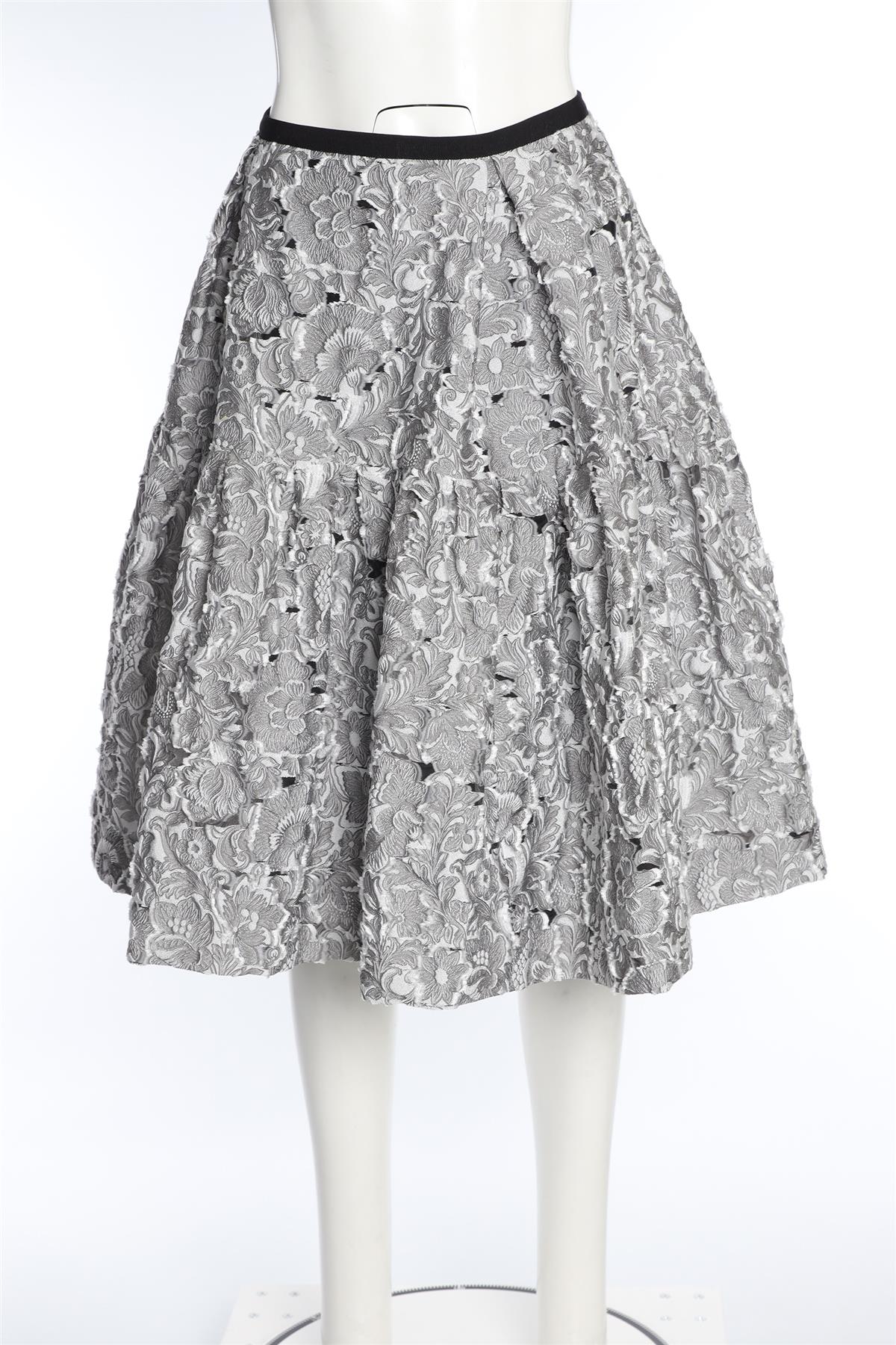 ERDEM GREY JACQUARD MIDI SKIRT UK 10 - Image 2