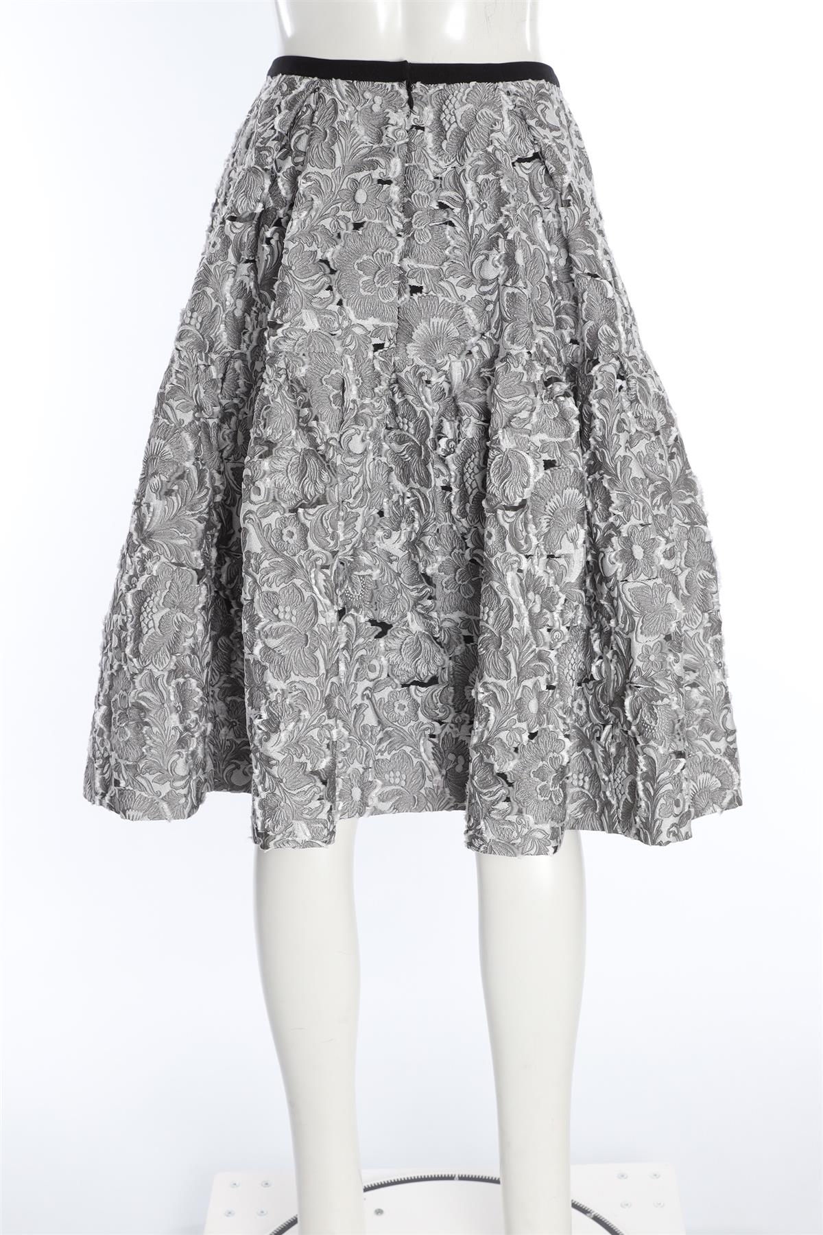 ERDEM GREY JACQUARD MIDI SKIRT UK 10 - Image 4