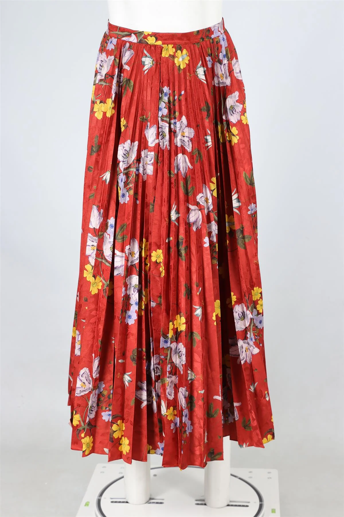 ERDEM RED SATIN MIDI SKIRT UK 6 - Image 2