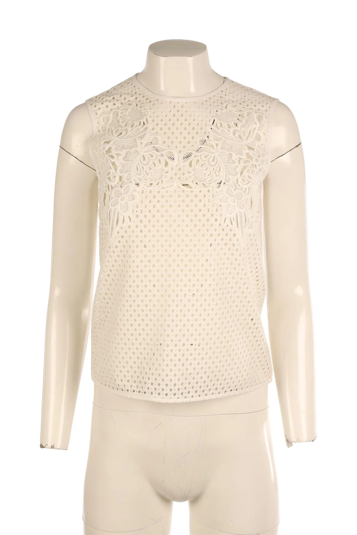 ERDEM WHITE CROCHET TOP UK 8 - Image 2