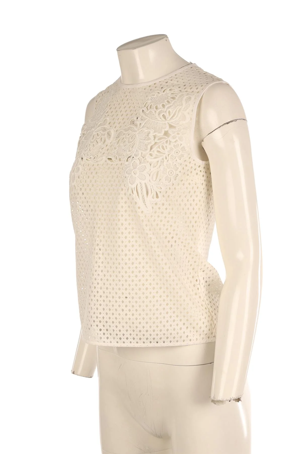 ERDEM WHITE CROCHET TOP UK 8 - Image 3