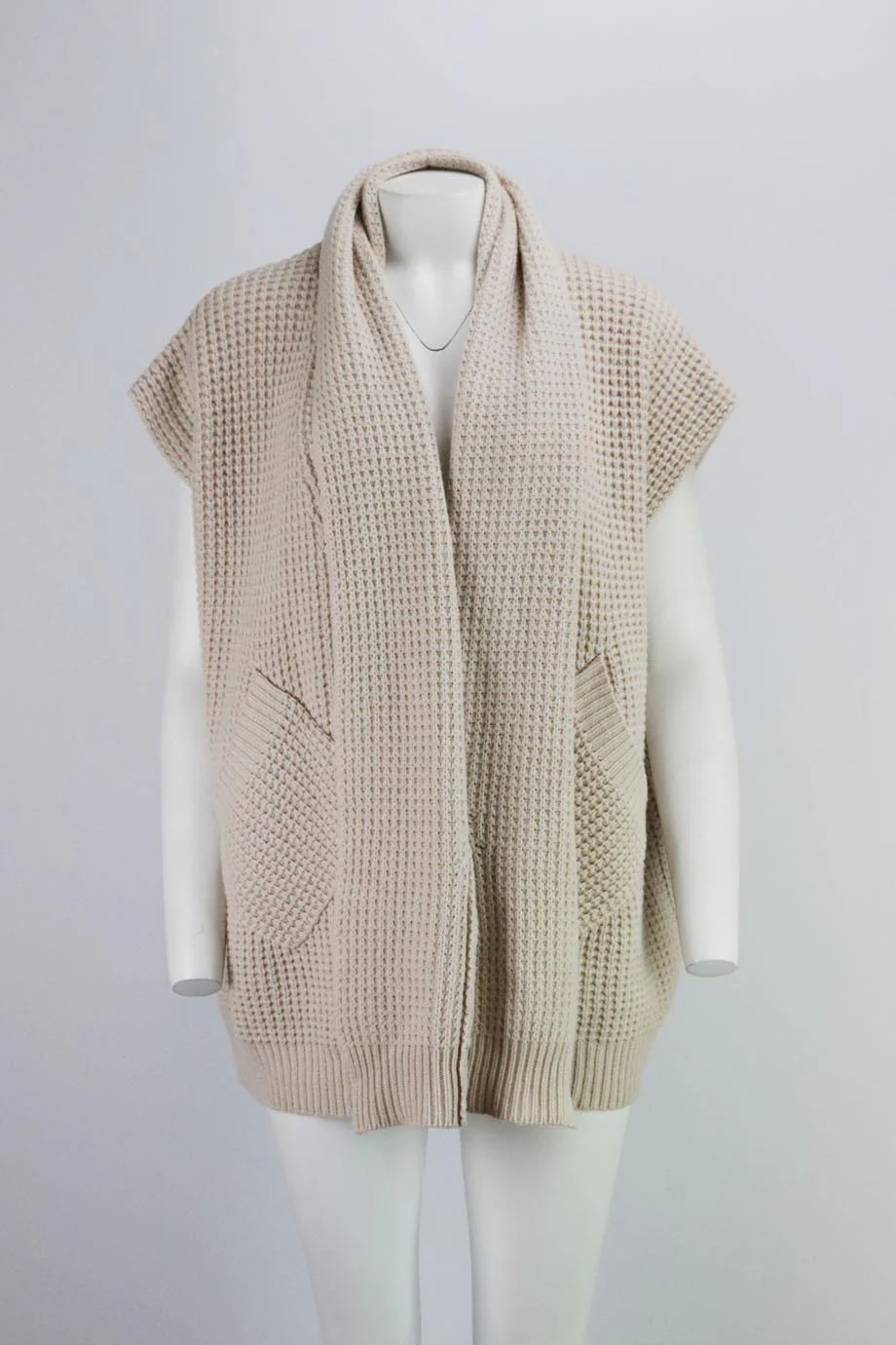 ERES WAFFLE KNIT WOOL AND CASHMERE BLEND CARDIGAN SMALL/MEDIUM - Image 2