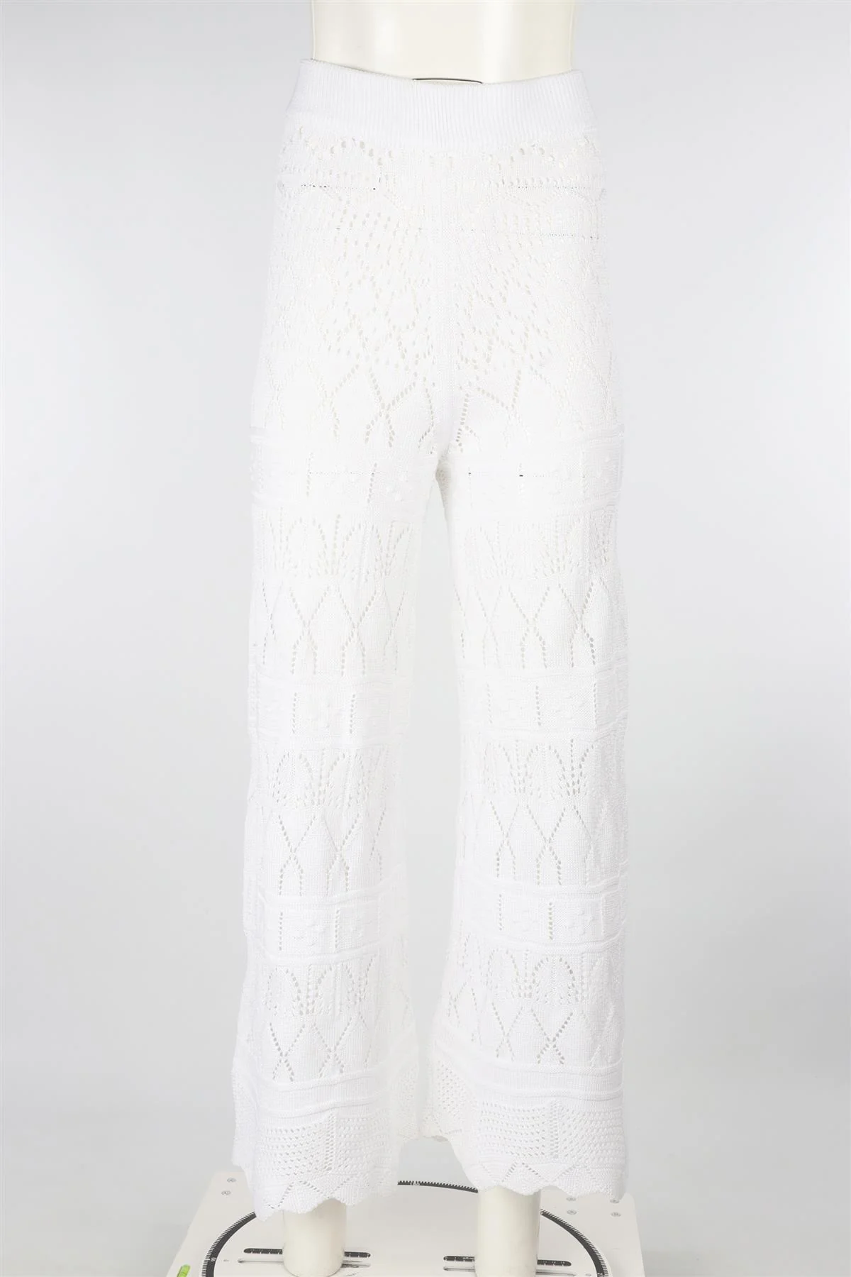 ERES WHITE CROCHET FLARED PANTS FR 40 UK 12 - Image 2