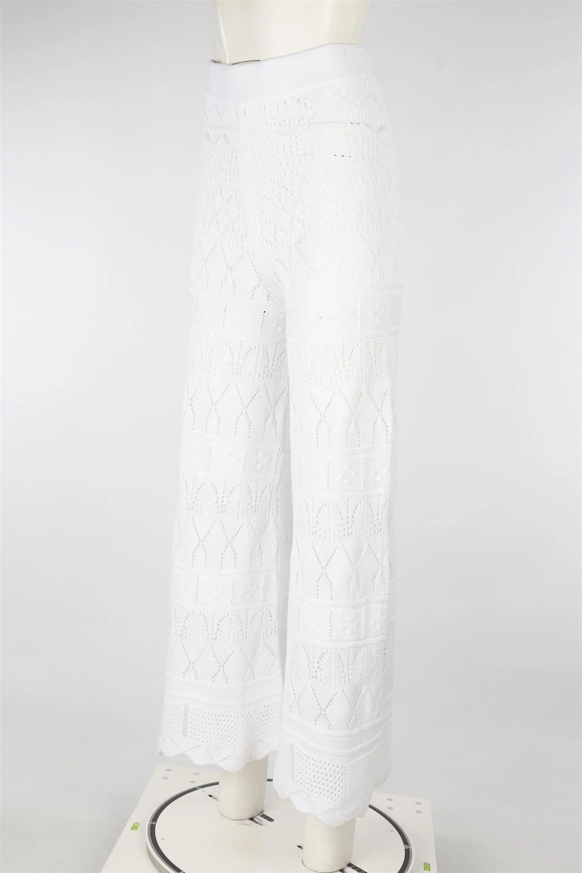ERES WHITE CROCHET FLARED PANTS FR 40 UK 12 - Image 3