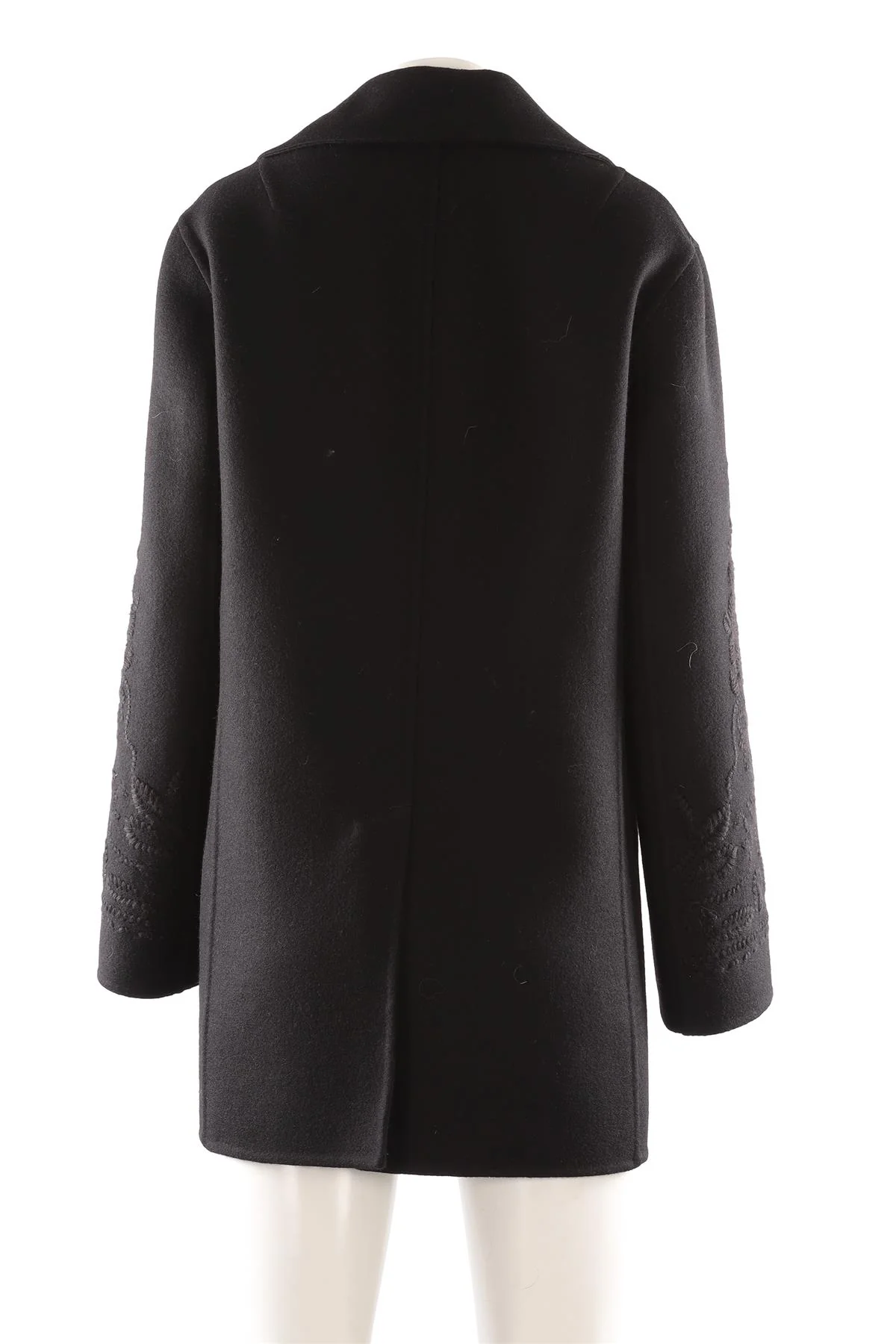 ERMANNO SCERVINO BLACK WOOL COAT IT 44 UK 12 - Image 4