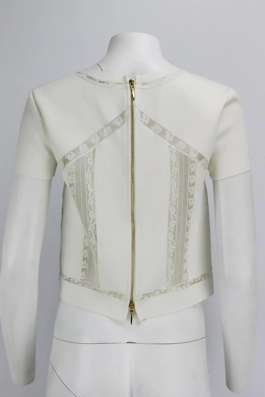 ERMANNO SCERVINO CROPPED LACE TRIMMED NEOPRENE TOP IT 40 UK 8 - Image 5