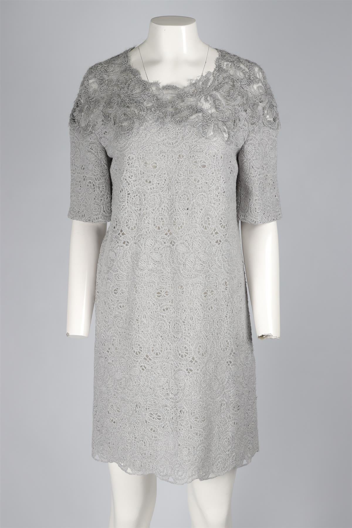 ERMANNO SCERVINO GREY WOOL DRESS IT 44 UK 12 - Image 2
