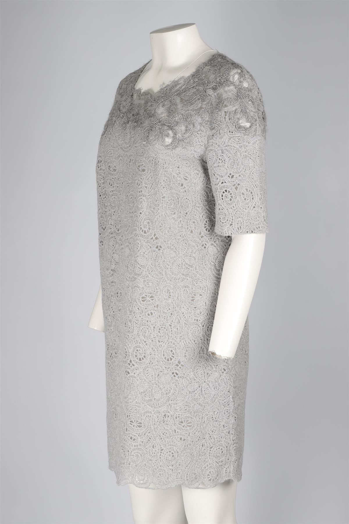 ERMANNO SCERVINO GREY WOOL DRESS IT 44 UK 12 - Image 3