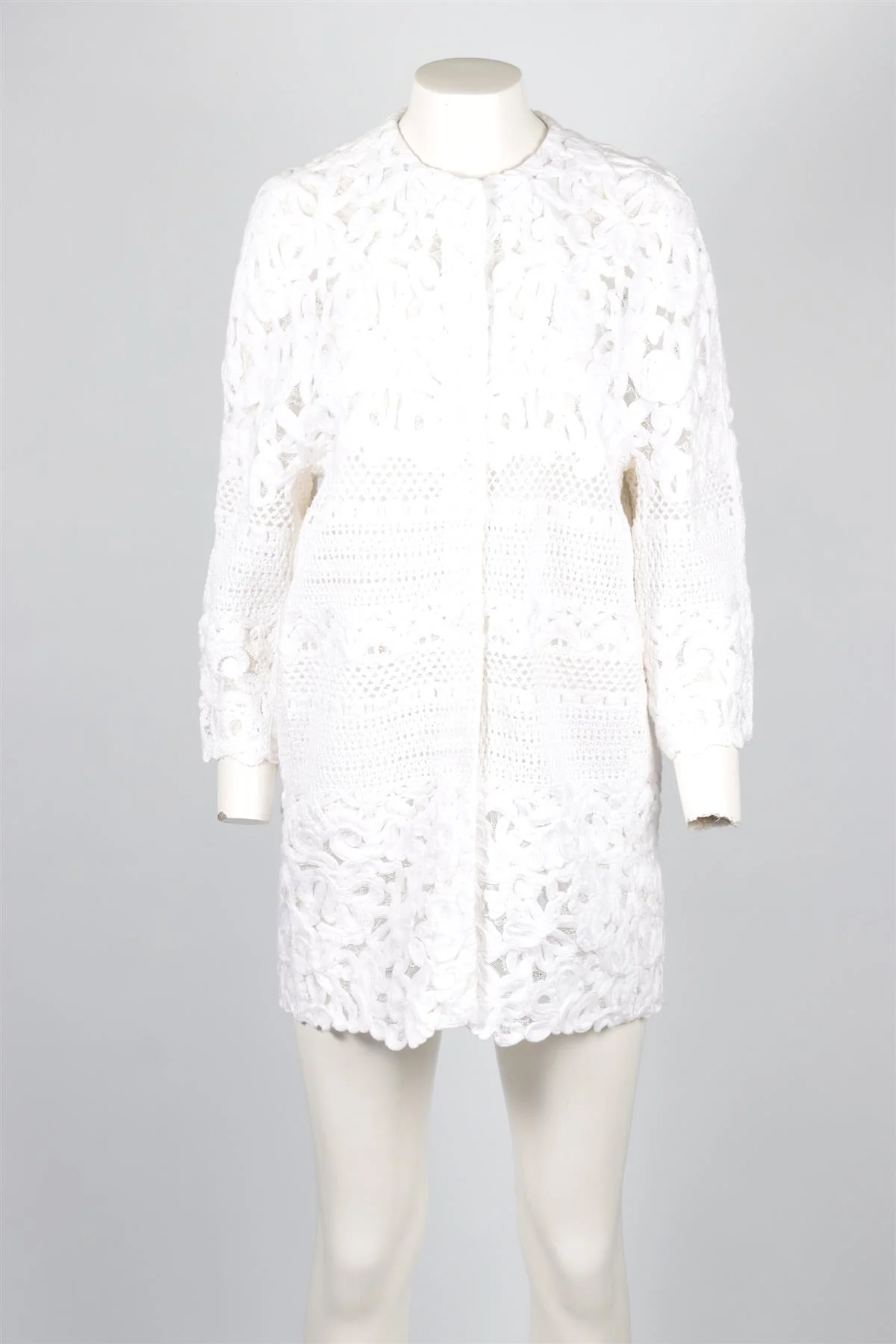 ERMANNO SCERVINO WHITE LACE COAT IT 44 UK 12 - Image 2