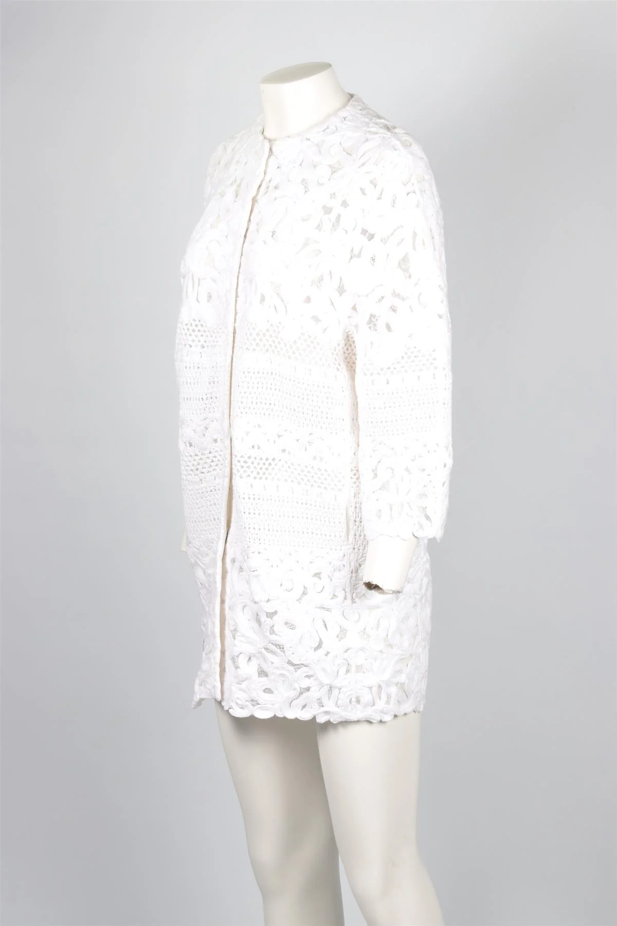 ERMANNO SCERVINO WHITE LACE COAT IT 44 UK 12 - Image 3