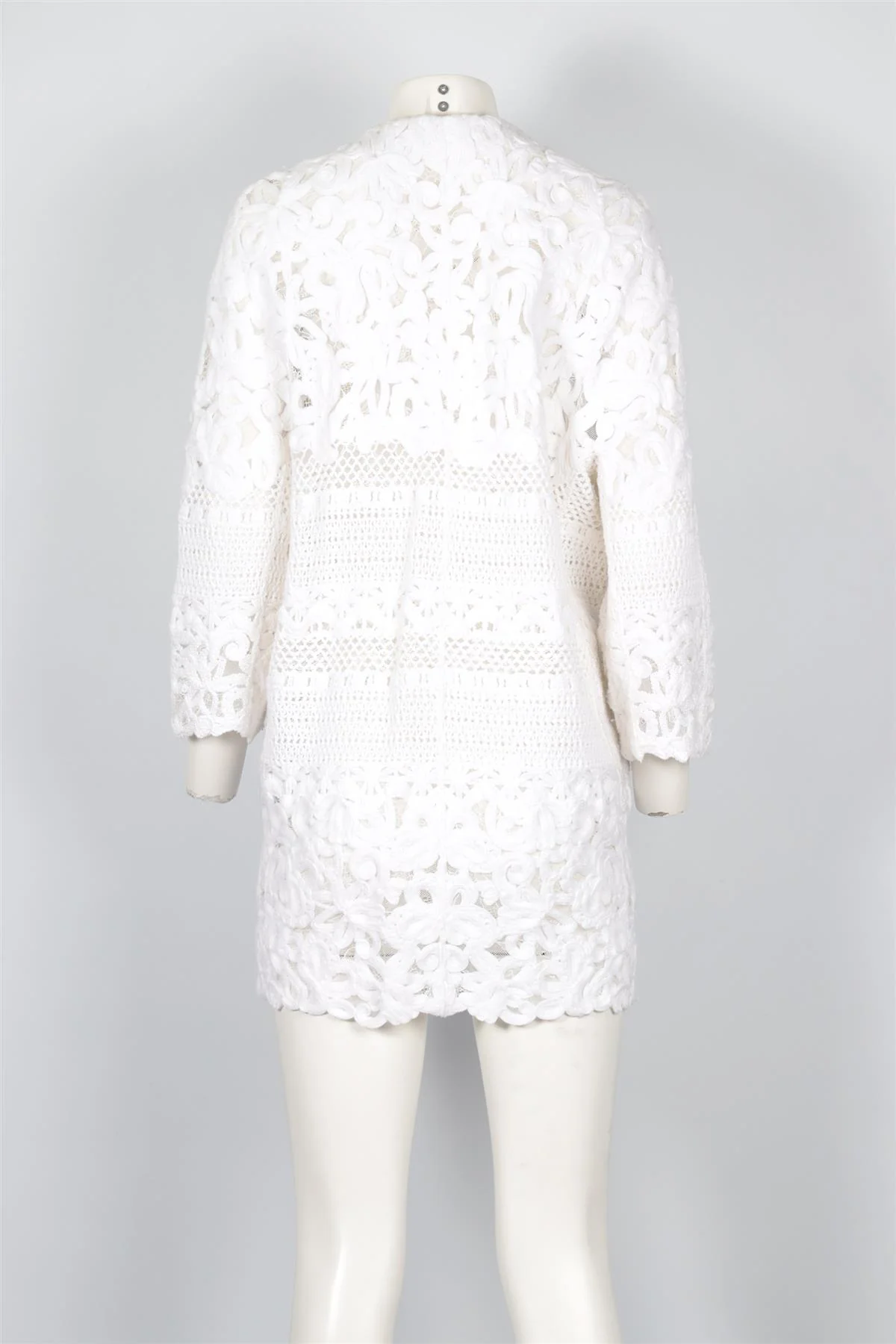 ERMANNO SCERVINO WHITE LACE COAT IT 44 UK 12 - Image 4