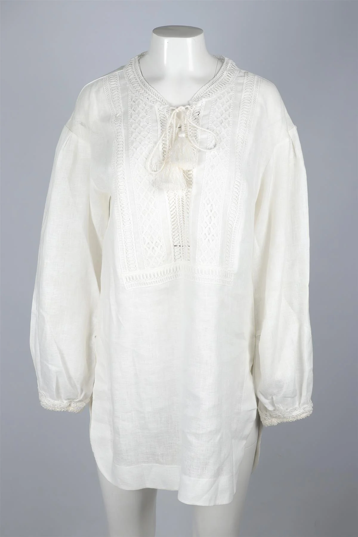 ERMANNO SCERVINO WHITE LINEN MINI DRESS IT 40 UK 8 - Image 2
