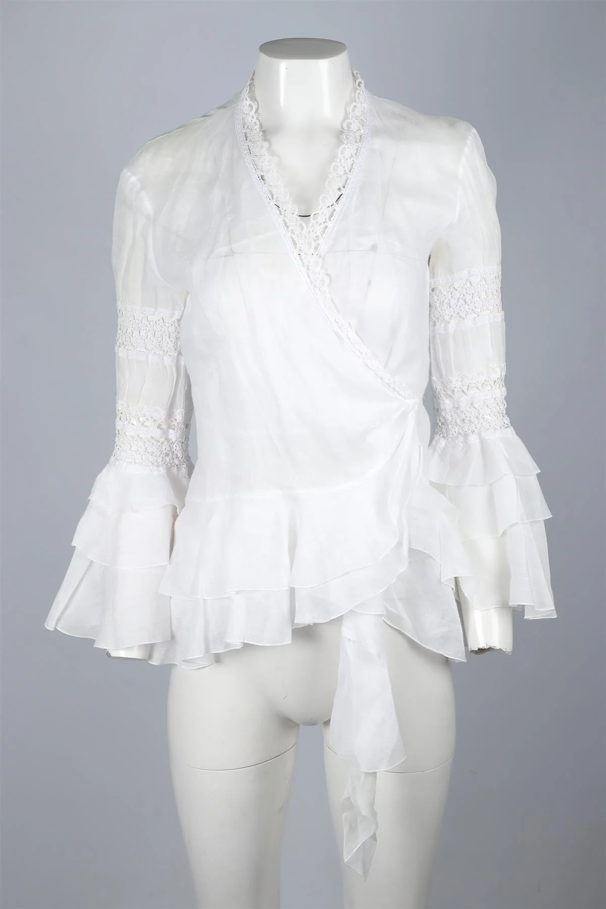 ERMANNO SCERVINO WHITE RAMIE TOP IT 40 UK 8 - Image 2