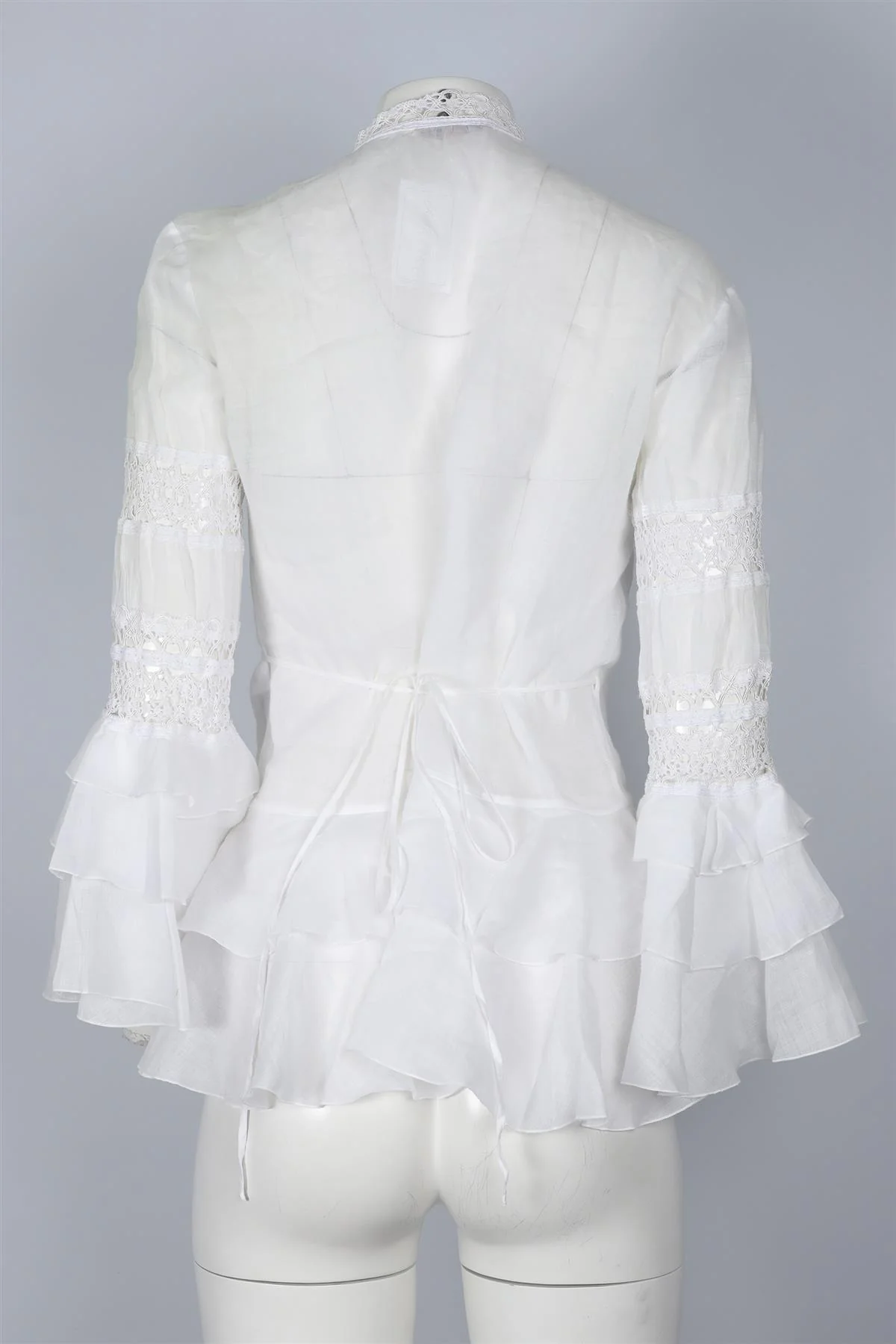 ERMANNO SCERVINO WHITE RAMIE TOP IT 40 UK 8 - Image 4