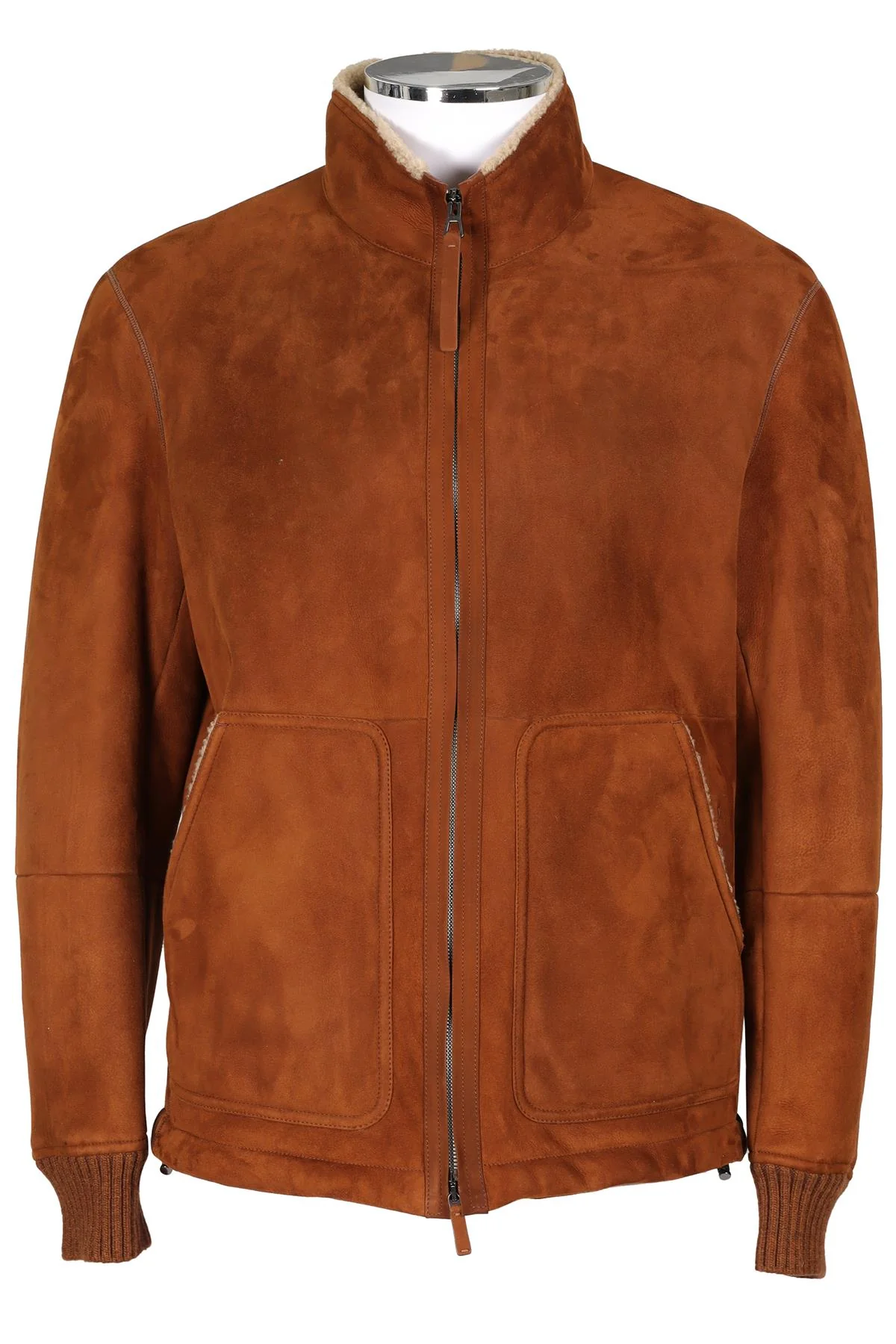 ERMENEGILDO ZEGNA BROWN MEN'S SHEARLING AND SUEDE JACKET IT 50 UK/US CHEST 40 - Image 5