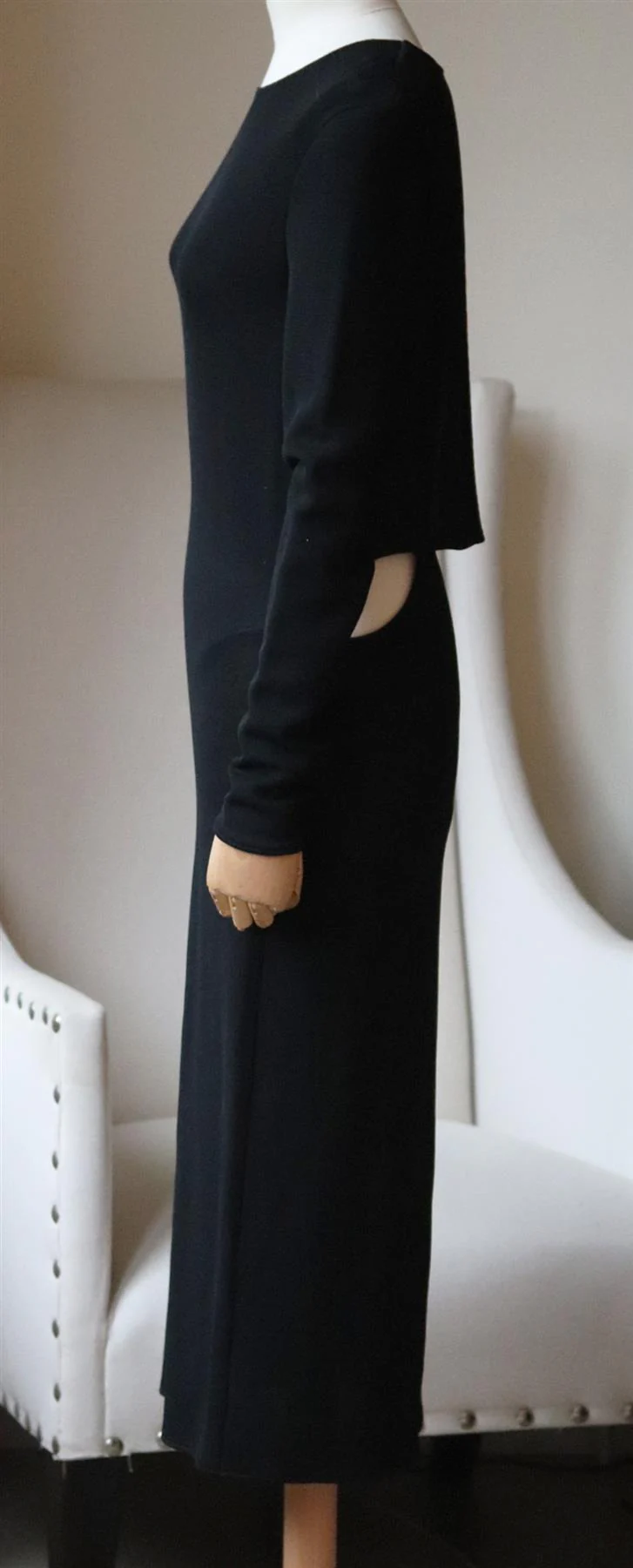 ESTEBAN CORTAZAR CUTOUT STRETCH KNIT MIDI DRESS FR 38 UK 10 - Image 3