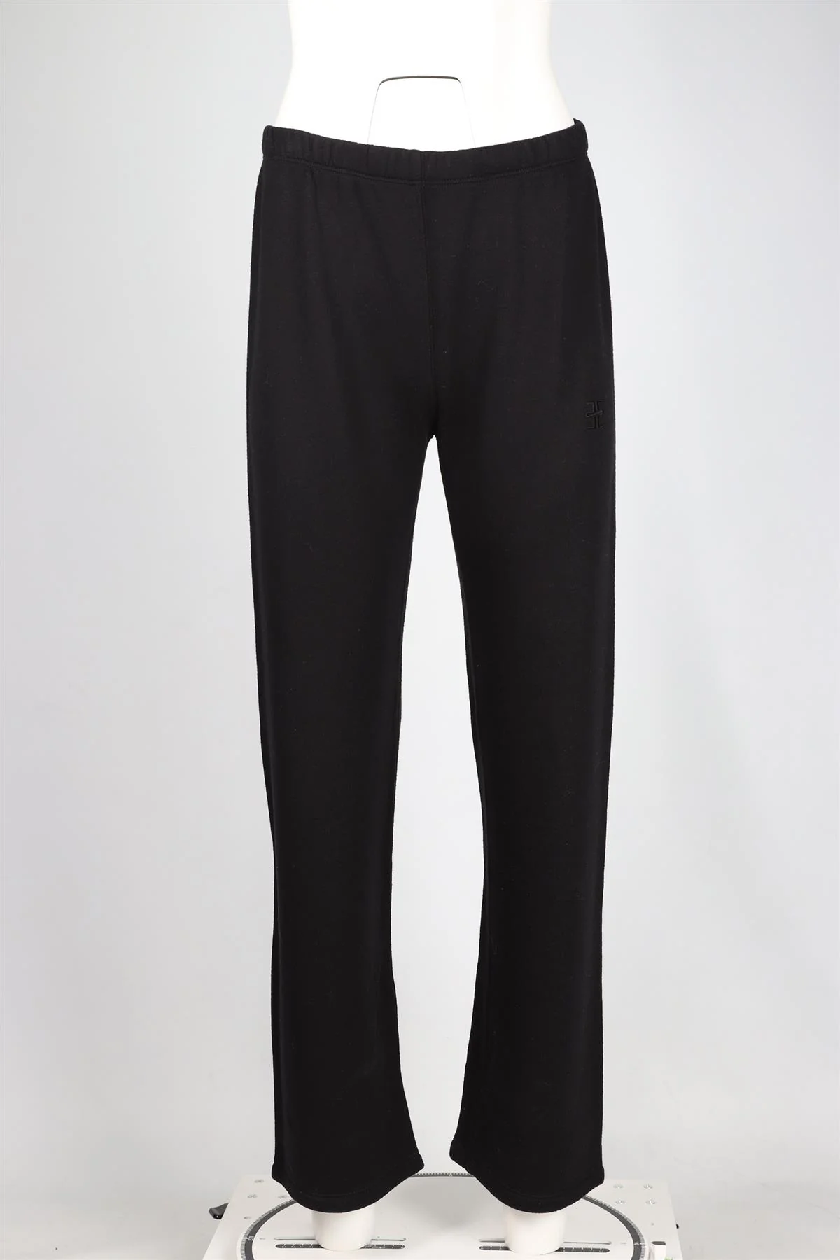 ÉTERNE BLACK COTTON BLEND STRAIGHT LEG PANTS SMALL - Image 2