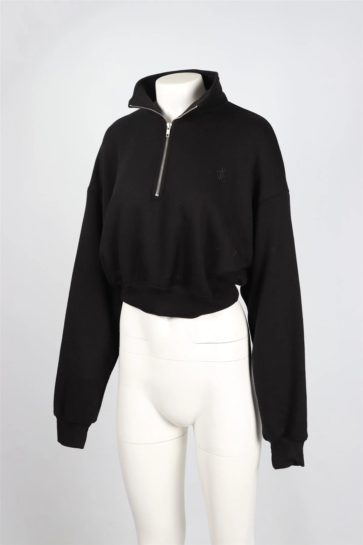 ÉTERNE BLACK COTTON BLEND SWEATSHIRT SMALL - Image 3