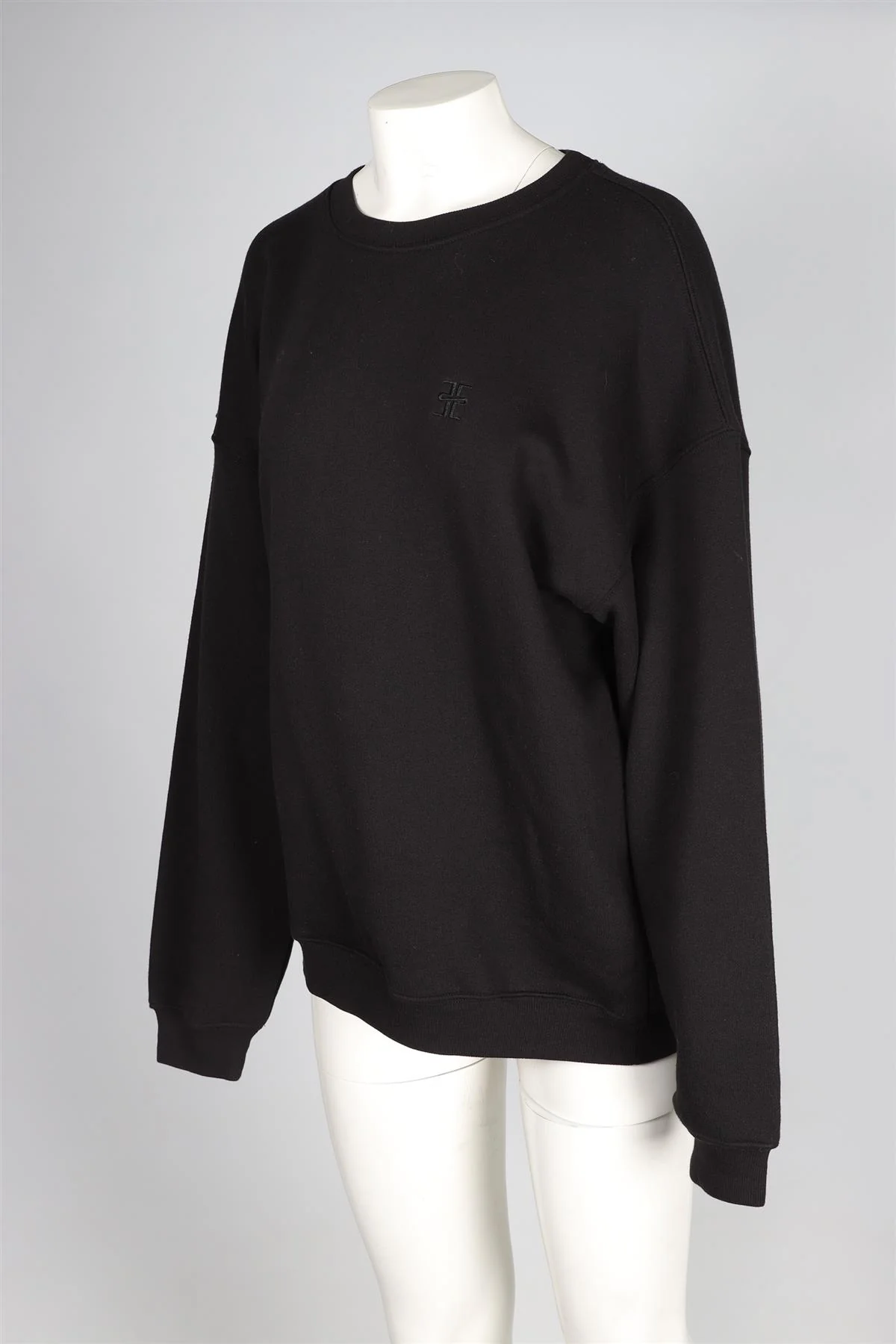 ETERNE BLACK COTTON SWEATSHIRT MEDIUM - Image 3