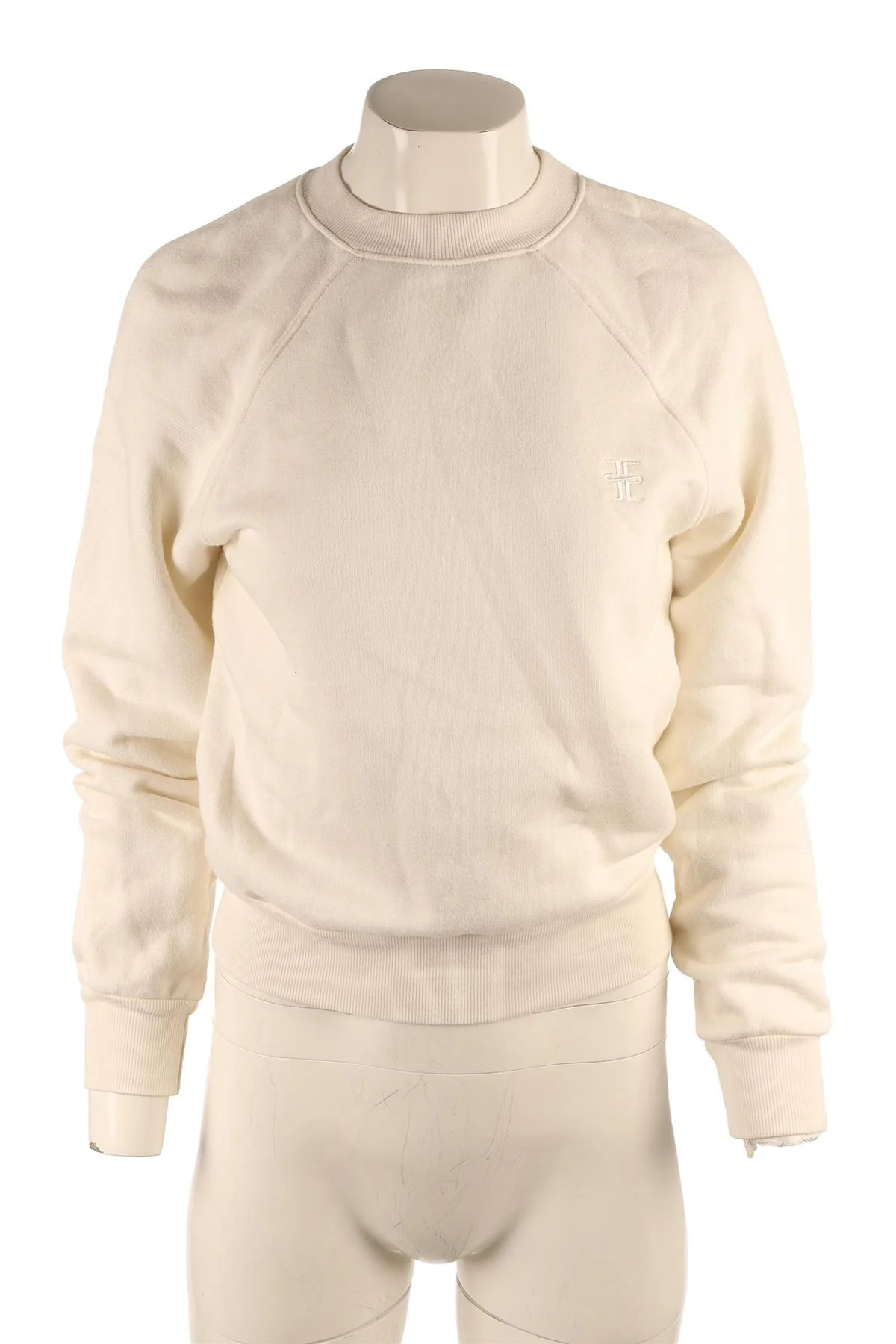 ETERNE CREAM COTTON SWEATSHIRT SMALL - Image 2