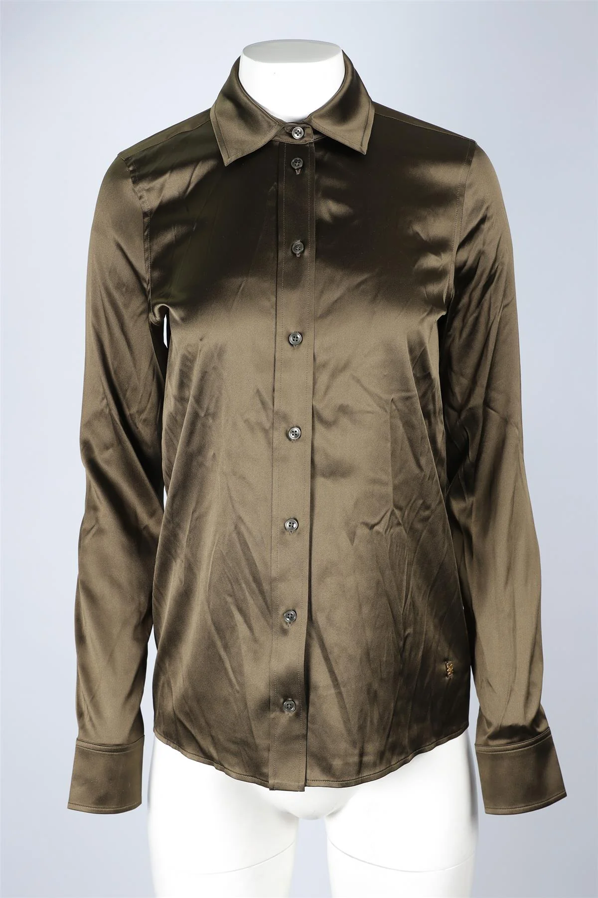 ETERNE GREEN SILK SHIRT XS-SMALL - Image 2