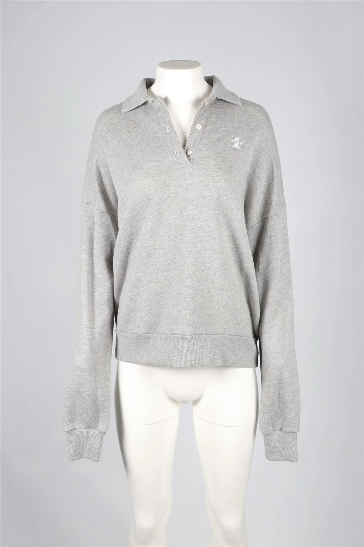 ÉTERNE GREY COTTON SWEATSHIRT XSMALL - Image 2