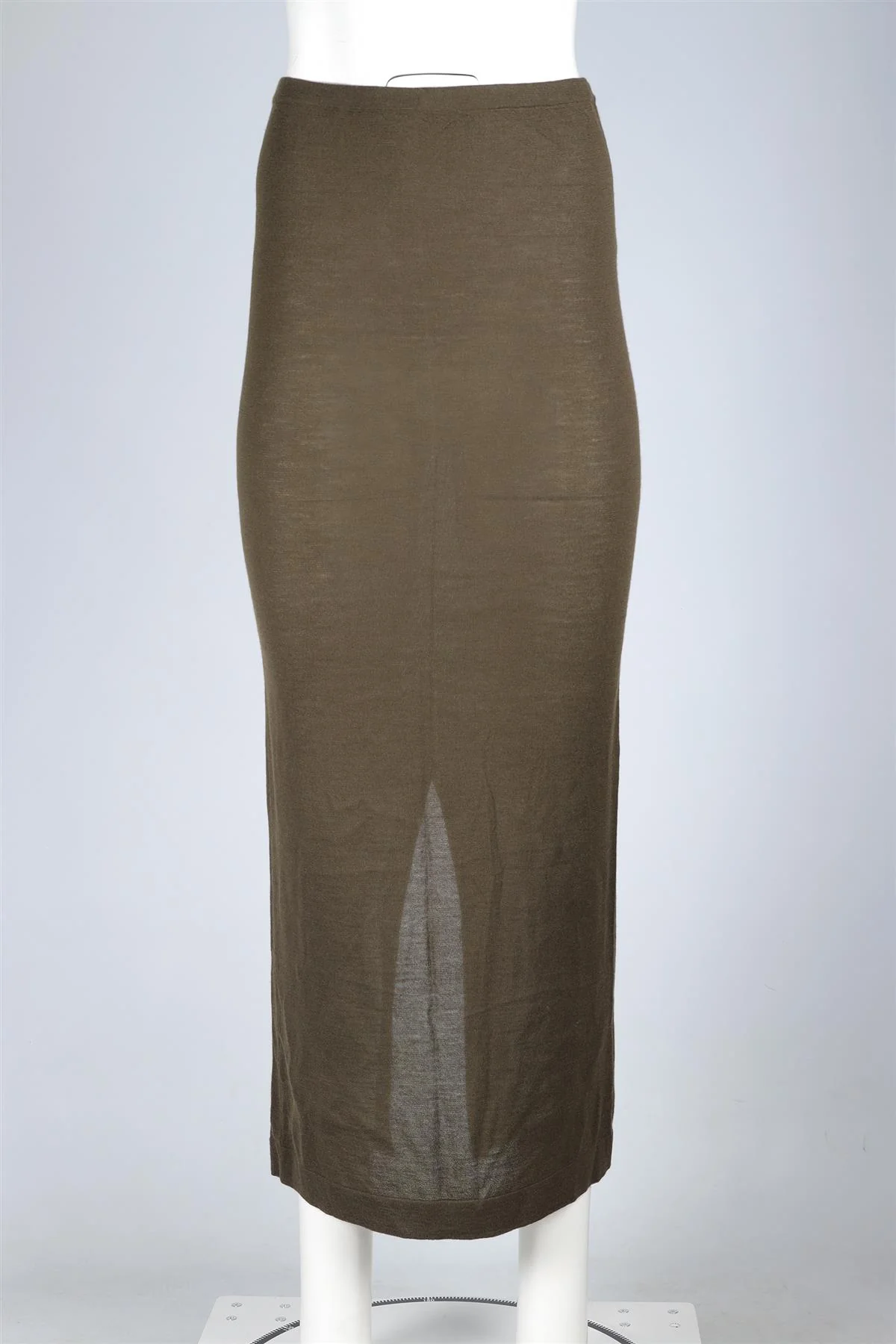 ETERNE KHAKI CASHMERE MAXI SKIRT XS-SMALL - Image 2