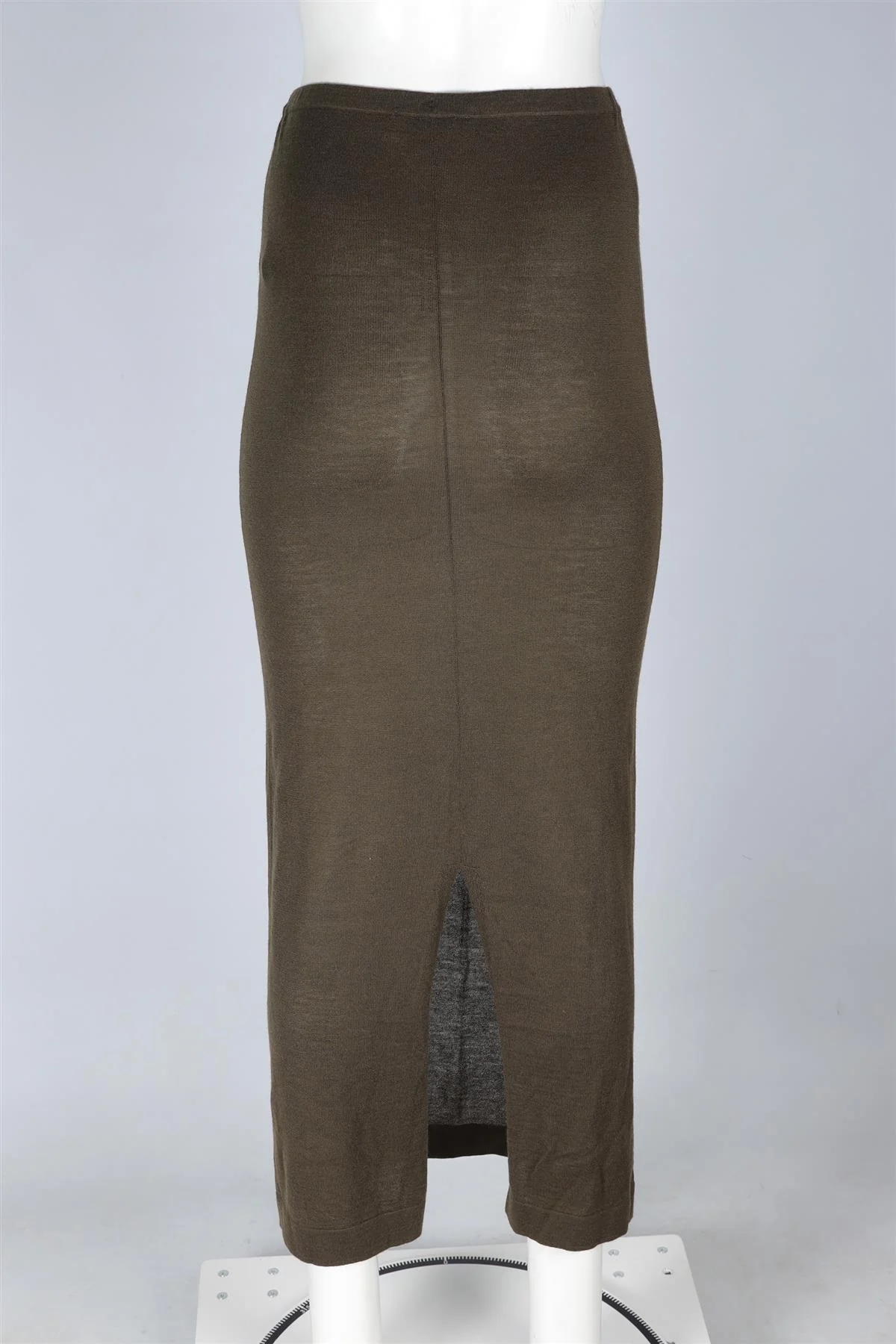 ETERNE KHAKI CASHMERE MAXI SKIRT XS-SMALL - Image 4