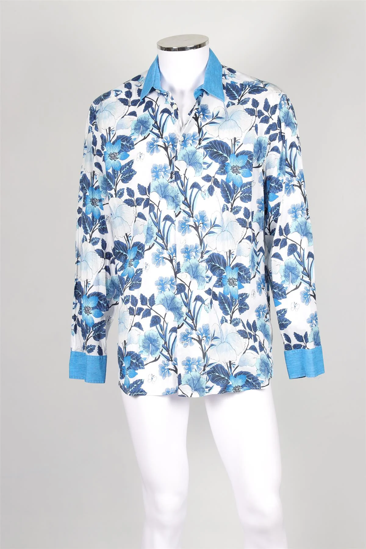 ETRO BLUE MEN'S COTTON SHIRT IT 44 UK/US CHEST 34 - Image 2