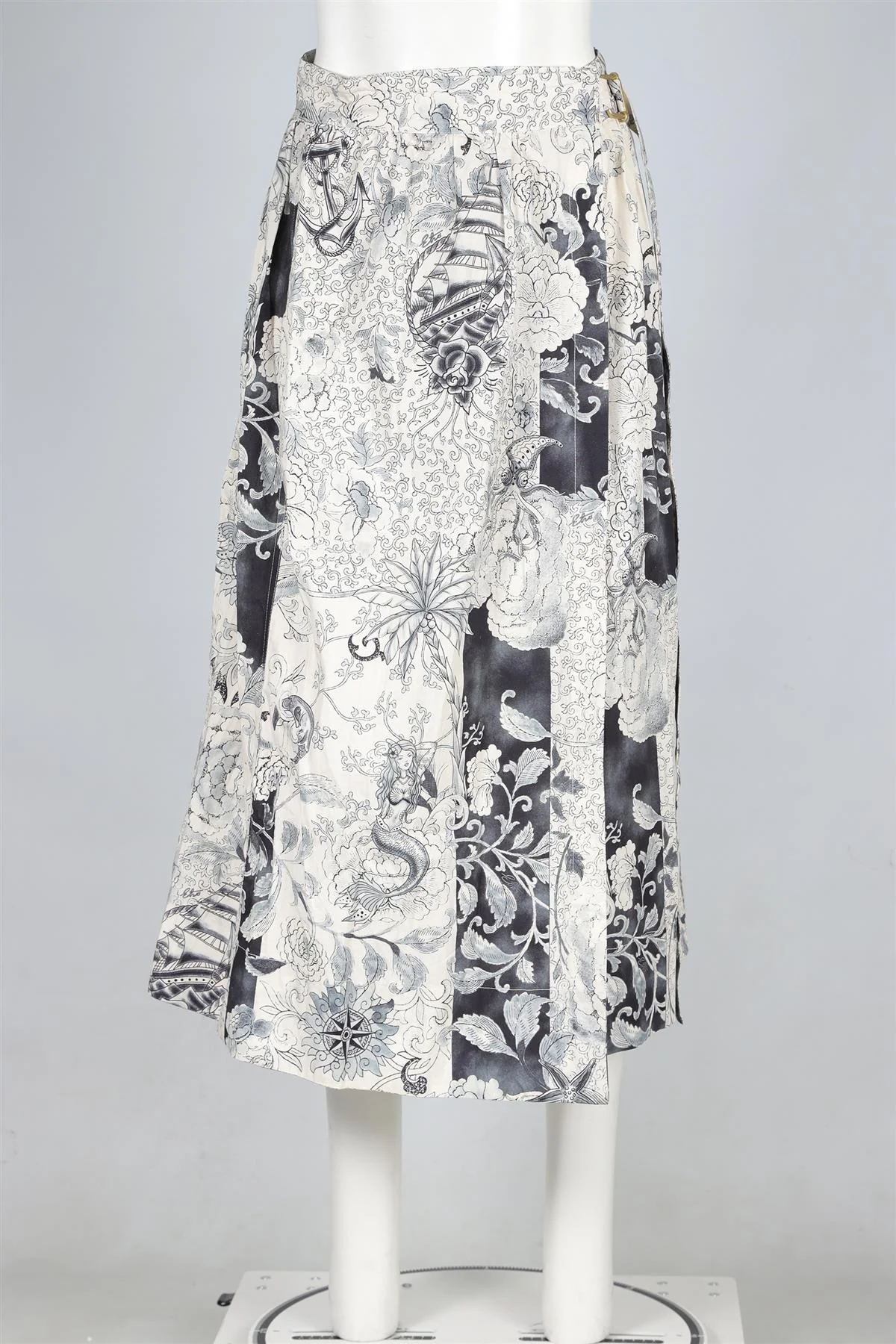 ETRO ECRU COTTON MIDI SKIRT IT 40 UK 8 - Image 2