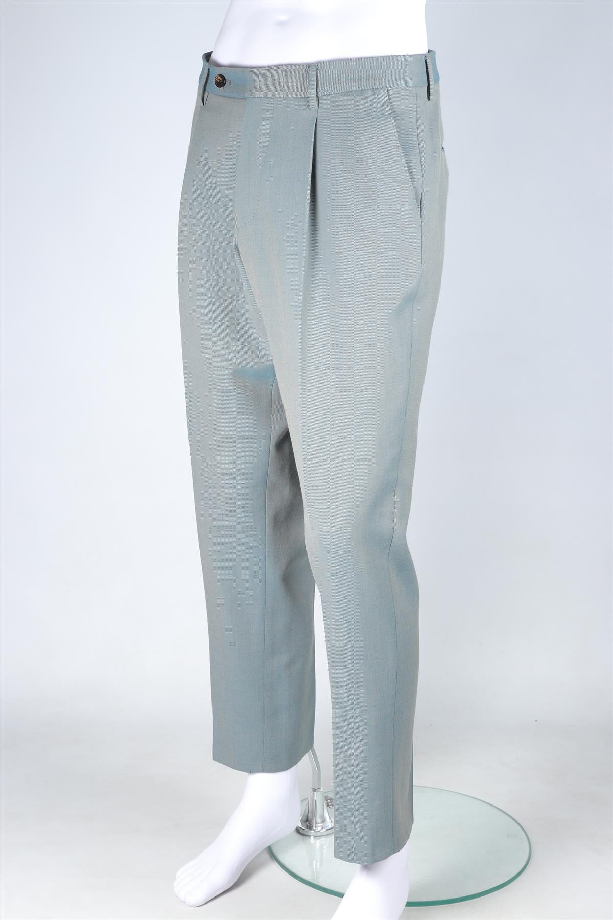 ETRO GREEN MEN'S WOOL STRAIGHT LEG PANTS IT 48 UK/US W32 - Image 3