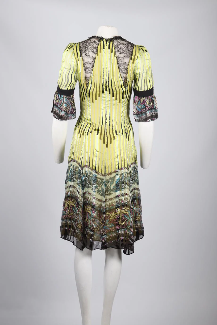 ETRO LACE AND SILK MIDI DRESS IT 44 UK 12 - Image 4