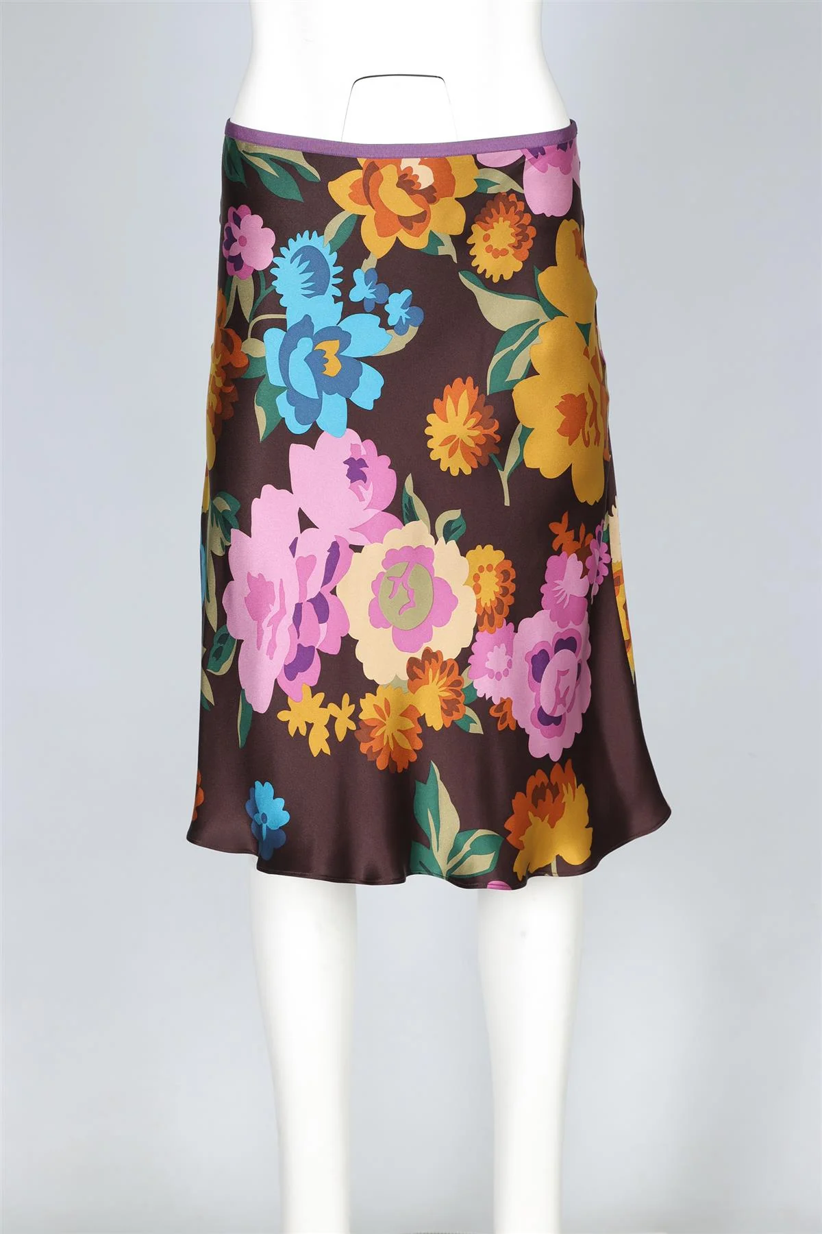ETRO MULTI SILK MIDI SKIRT IT 42 UK 10 - Image 2