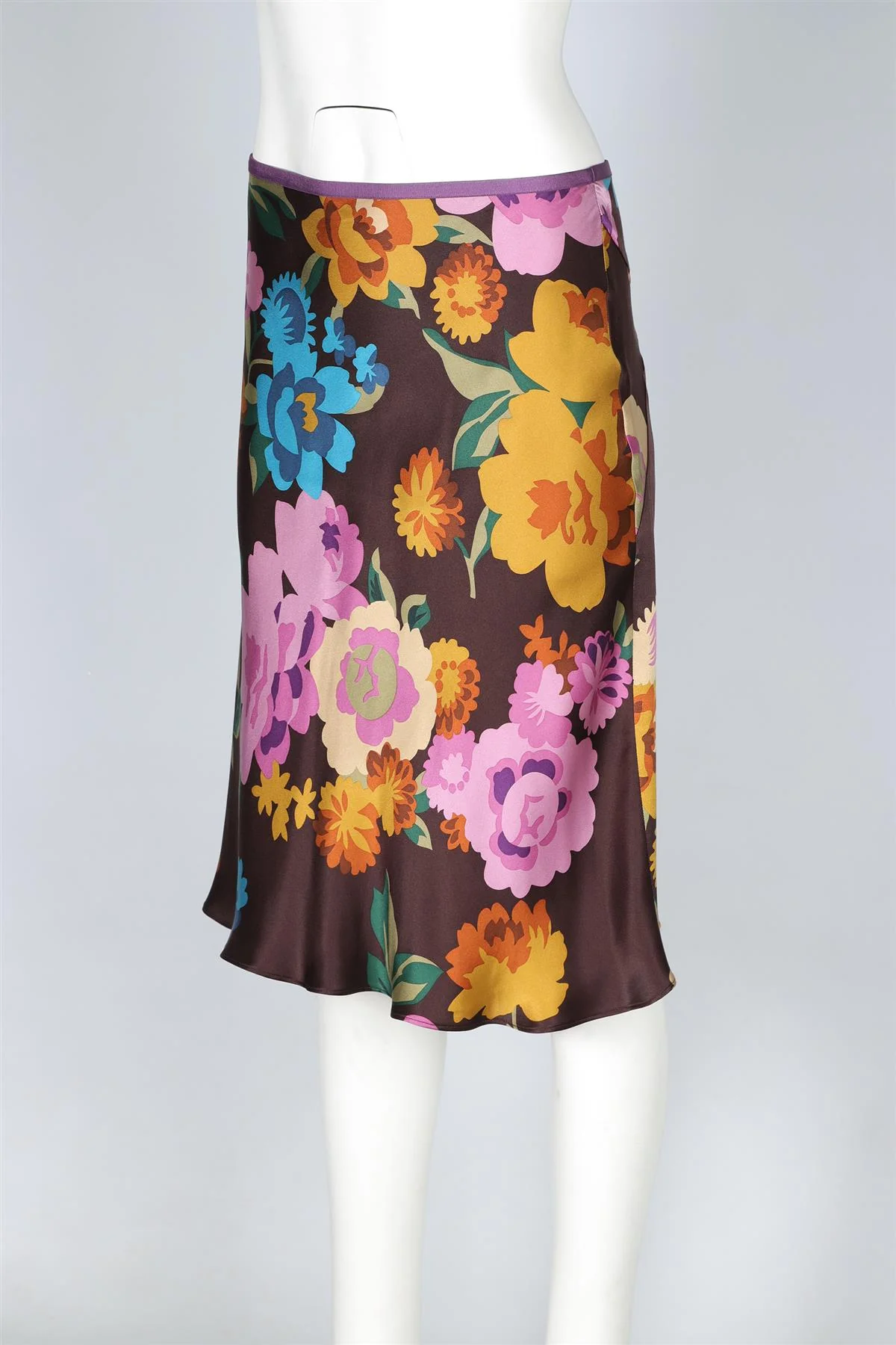 ETRO MULTI SILK MIDI SKIRT IT 42 UK 10 - Image 3