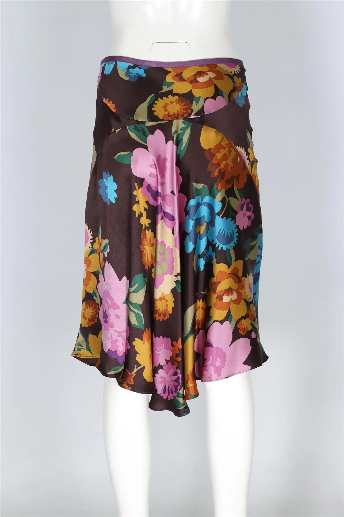 ETRO MULTI SILK MIDI SKIRT IT 42 UK 10 - Image 4