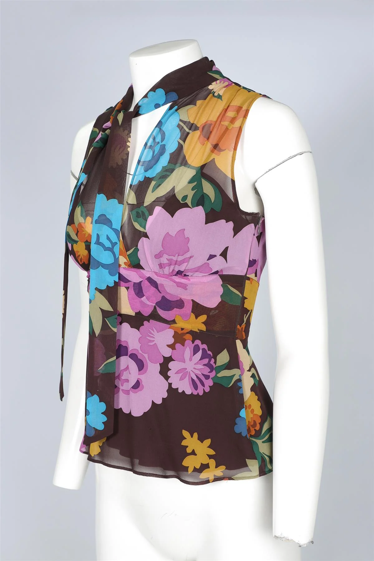 ETRO MULTI SILK TOP IT 40 UK 8 - Image 3