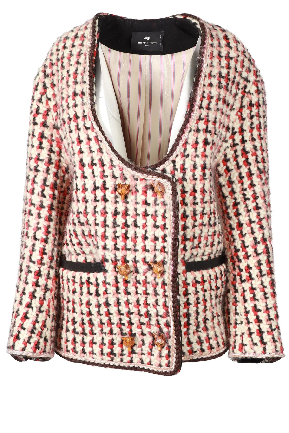 ETRO MULTICOLOUR WOOL BLEND JACKET IT 40 UK 8 - Image 5
