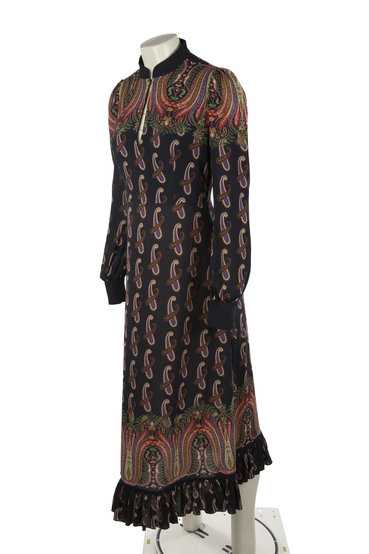 ETRO NAVY CREPE MAXI DRESS UK 10 - Image 3