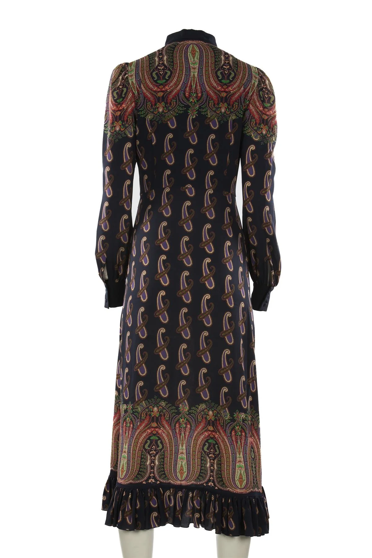 ETRO NAVY CREPE MAXI DRESS UK 10 - Image 4