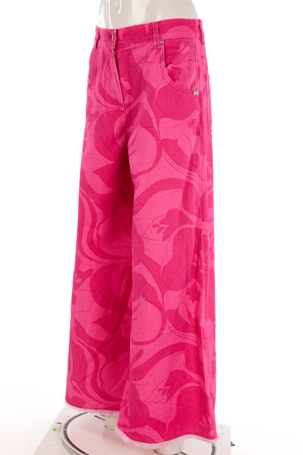 ETRO PINK HIGH RISE WIDE LEG JEANS W28 UK 10 - Image 3