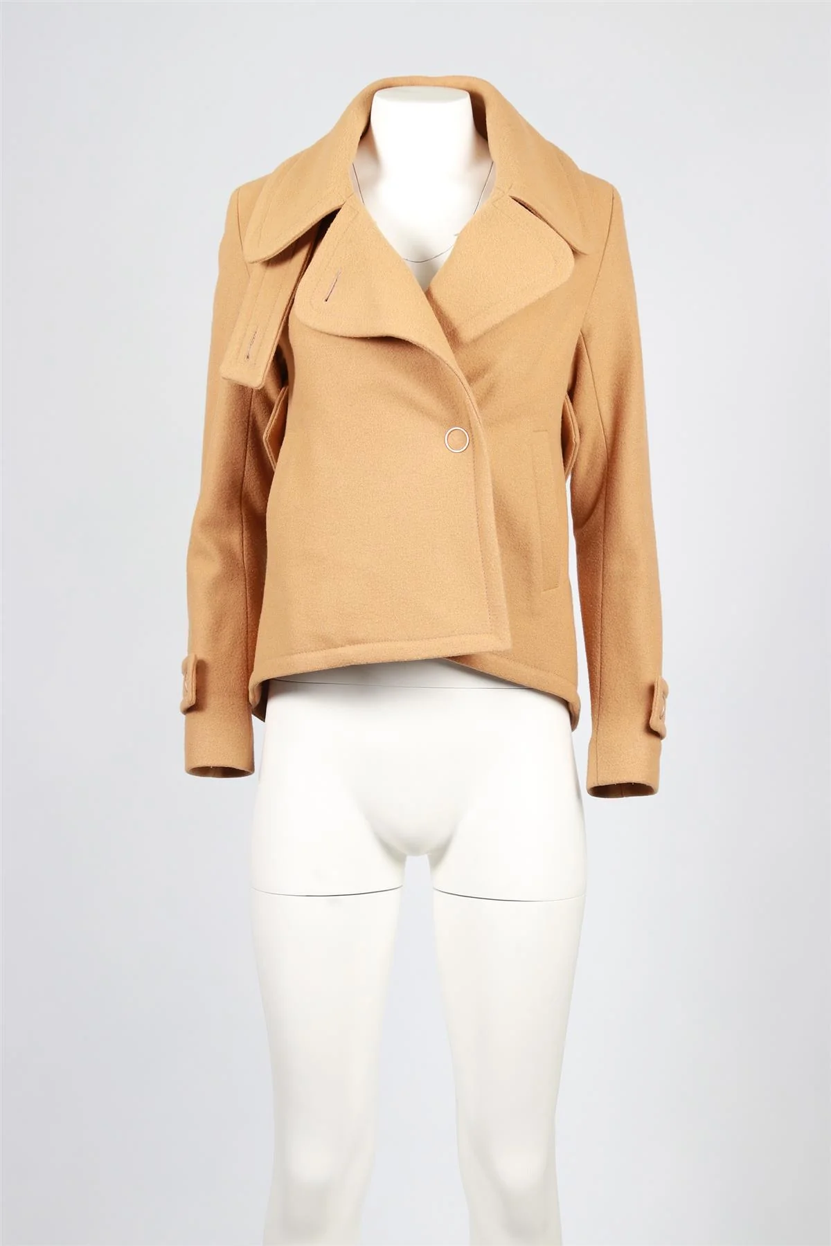EUDON CHOI BROWN WOOL BLEND COAT UK 8 - Image 2