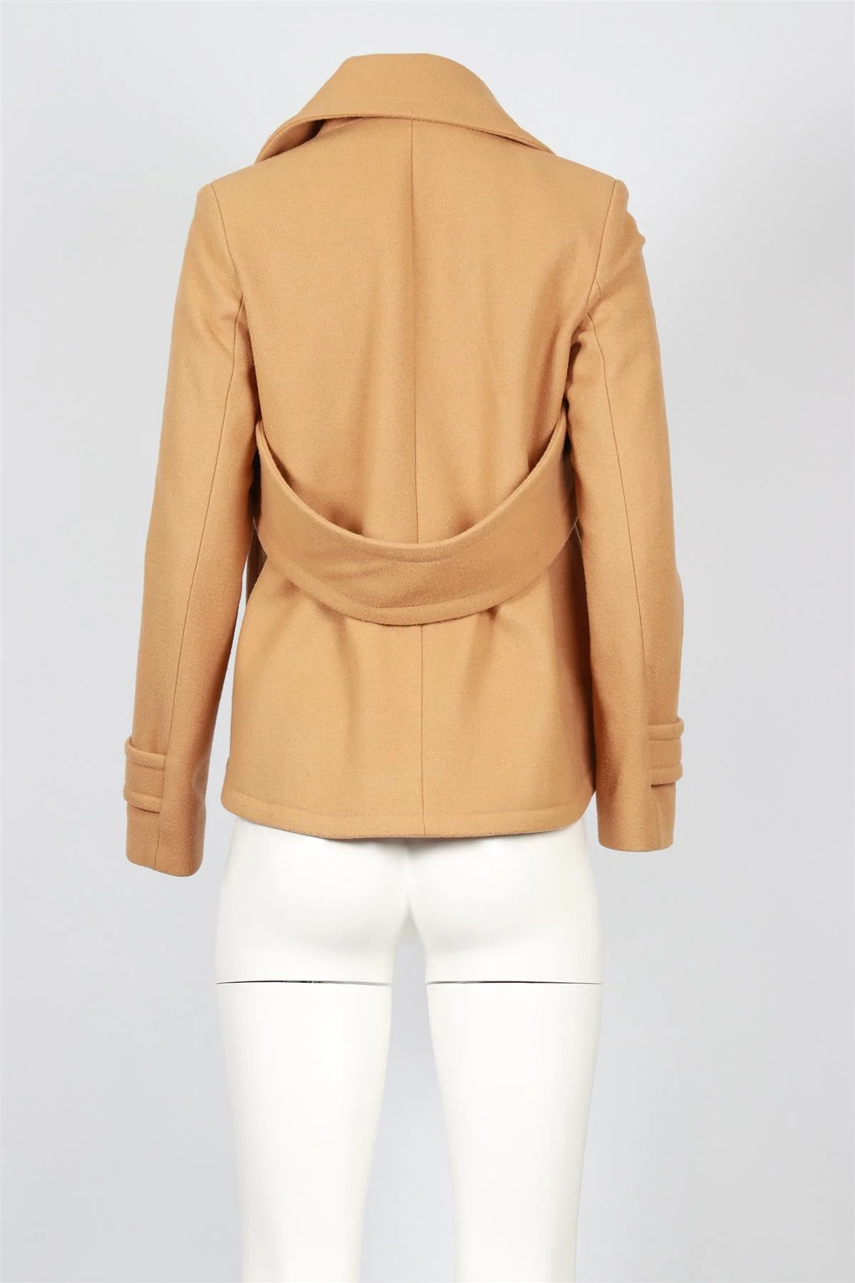 EUDON CHOI BROWN WOOL BLEND COAT UK 8 - Image 4