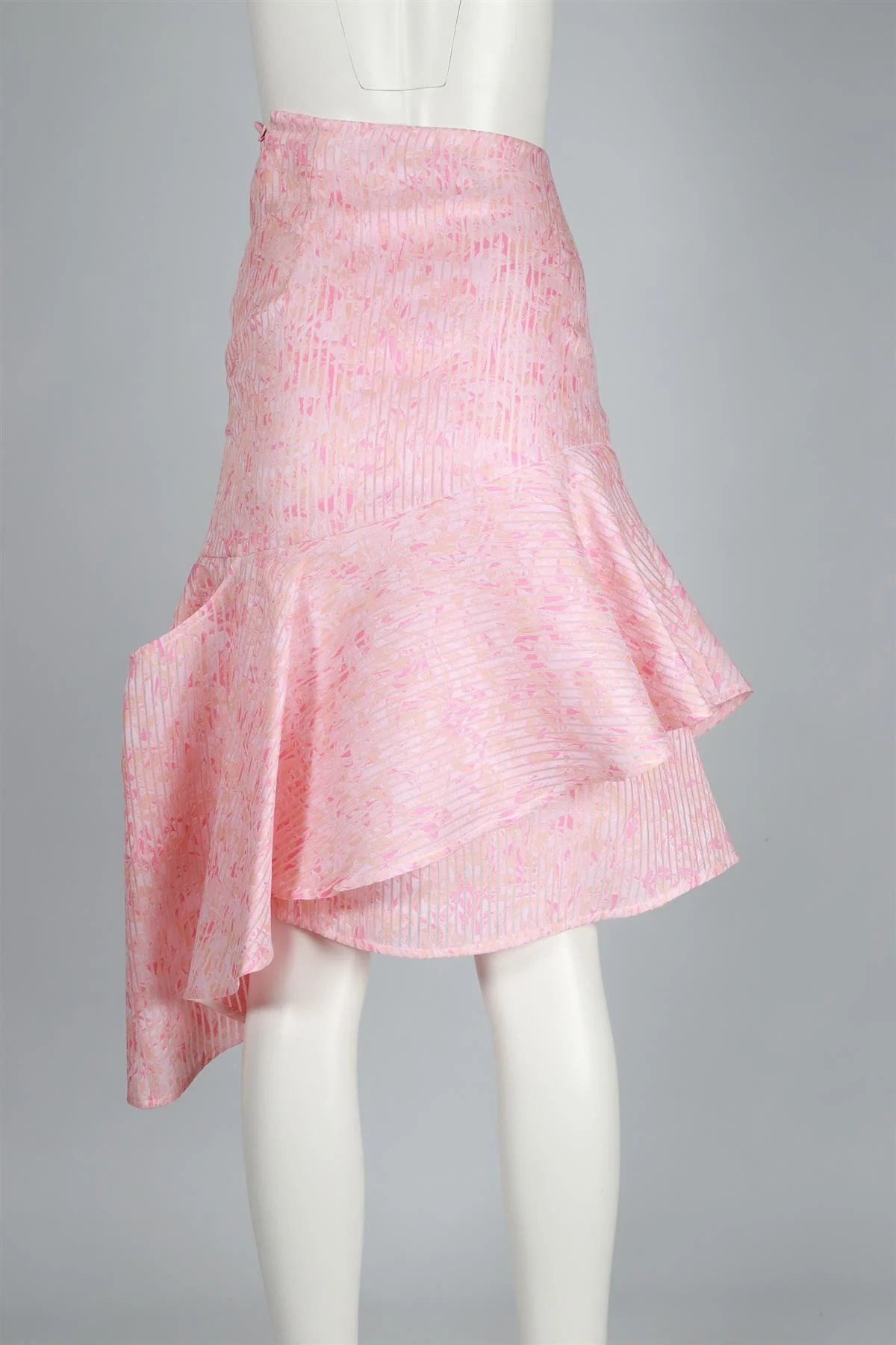 EUDON CHOI PINK SILK BLEND MIDI SKIRT UK 6 - Image 4