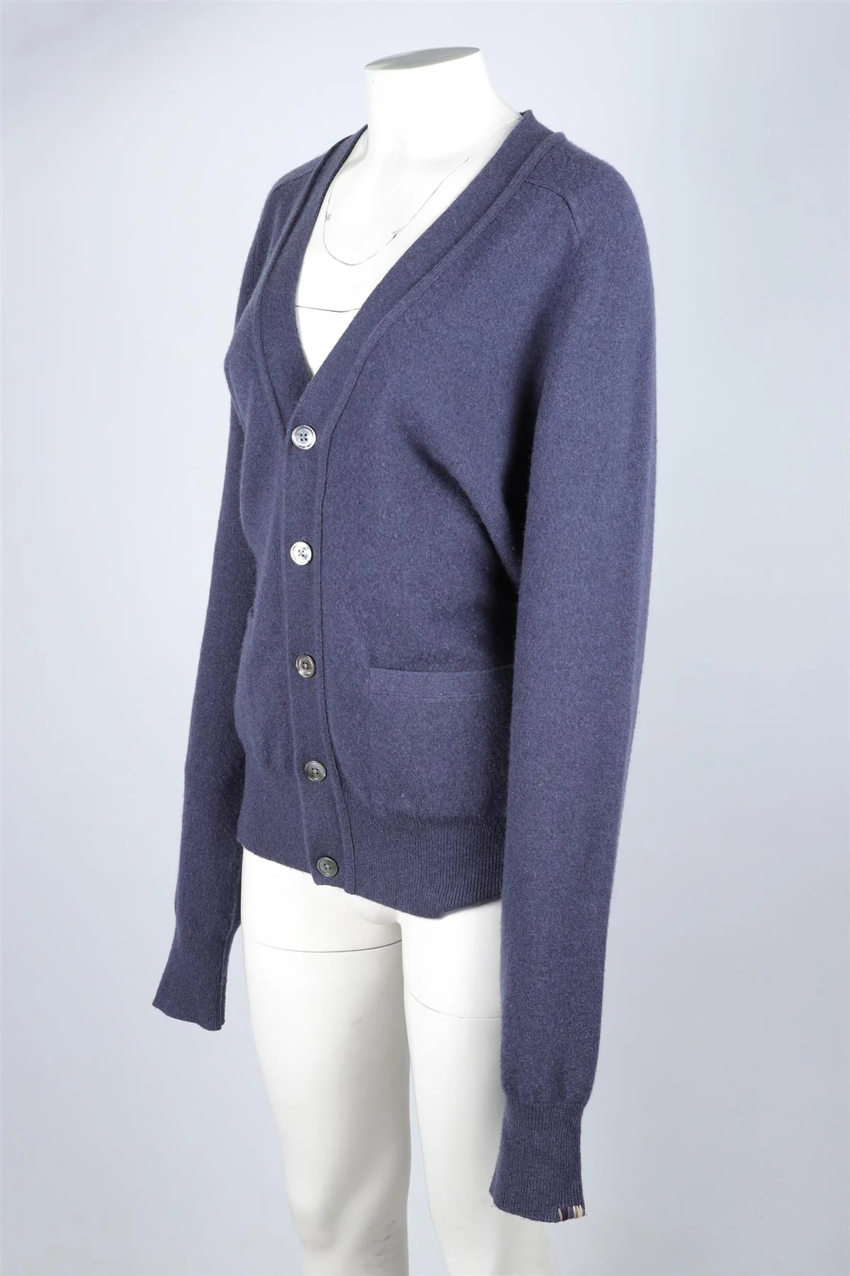 EXTREME CASHMERE NAVY CASHMERE CARDIGAN ONE SIZE - Image 3