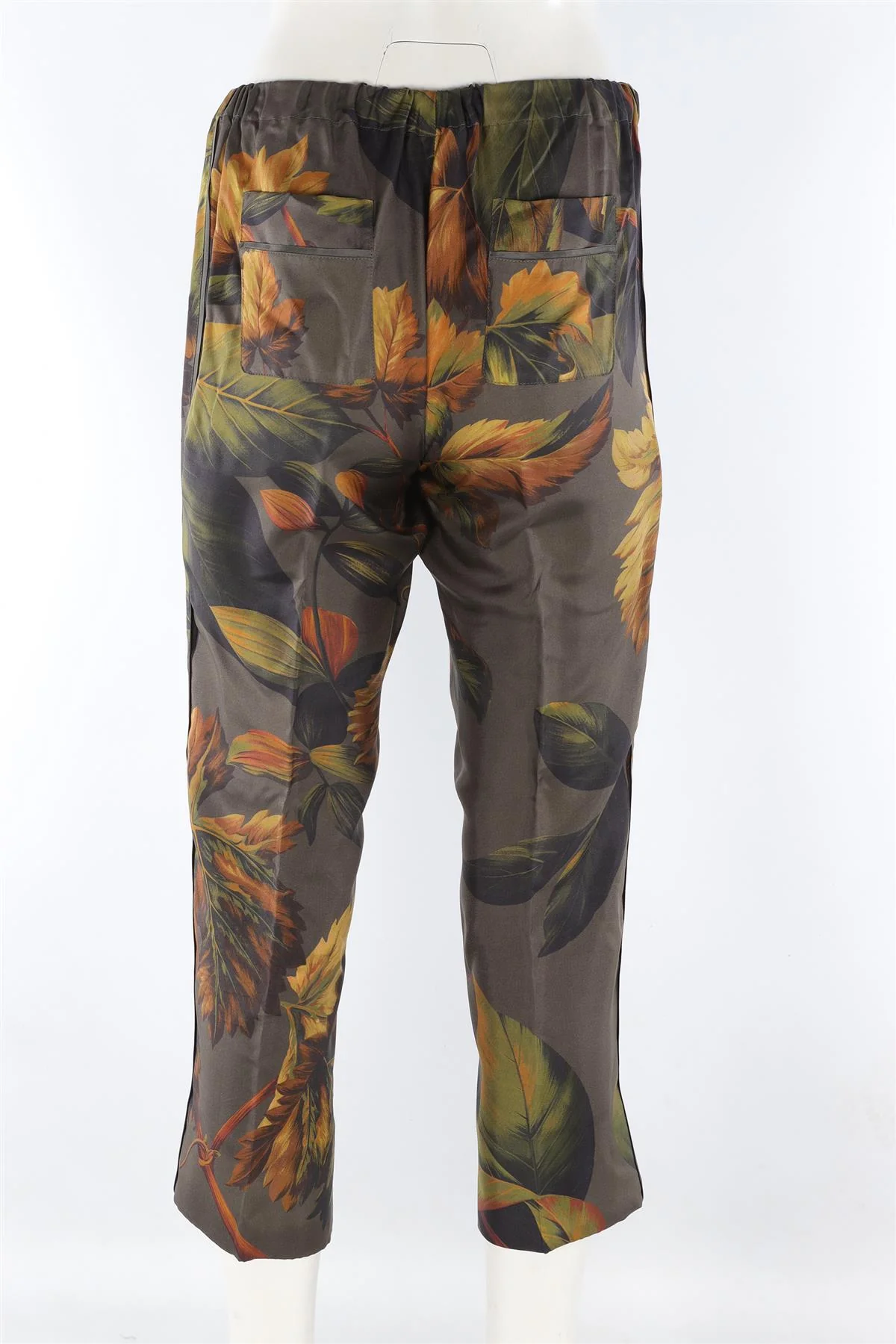 F.R.S FOR RESTLESS SLEEPERS GREEN SILK STRAIGHT LEG PANTS SMALL - Image 4