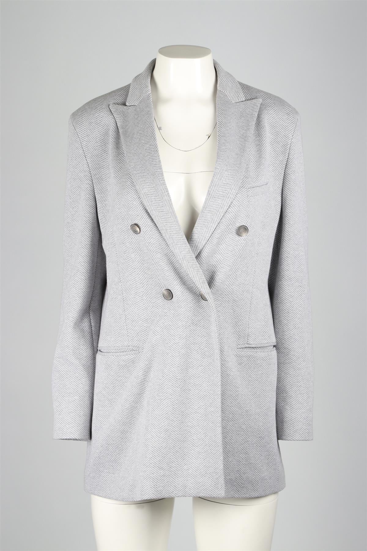 FABIANA FILIPPI GREY WOOL BLEND BLAZER IT 44 UK 12 - Image 6