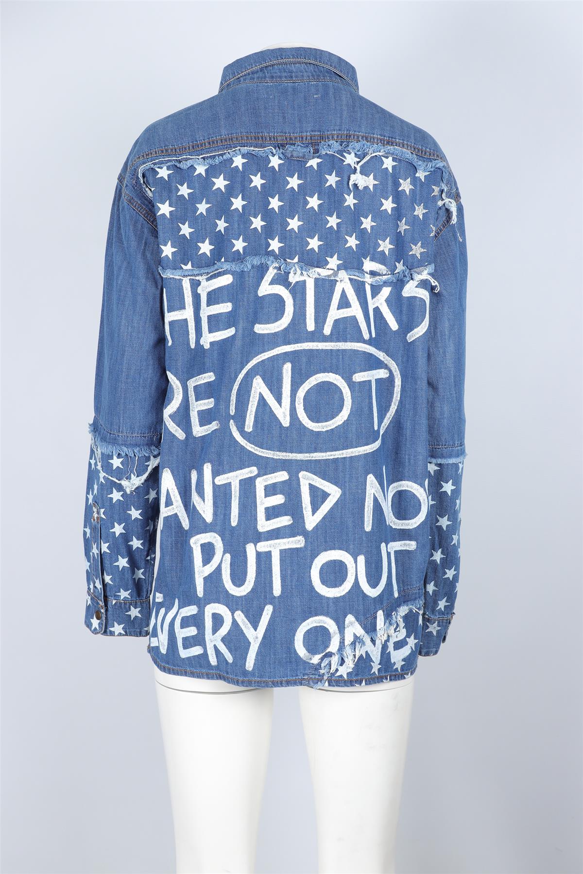 FAITH CONNEXION BLUE DENIM SHIRT SMALL - Image 4