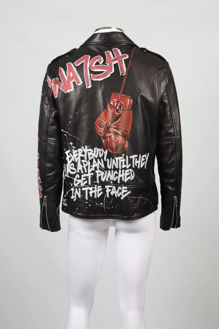 FAITH CONNEXION MEN'S LEATHER BIKER JACKET IT 52 UK/US 42 FR 52 - Image 4